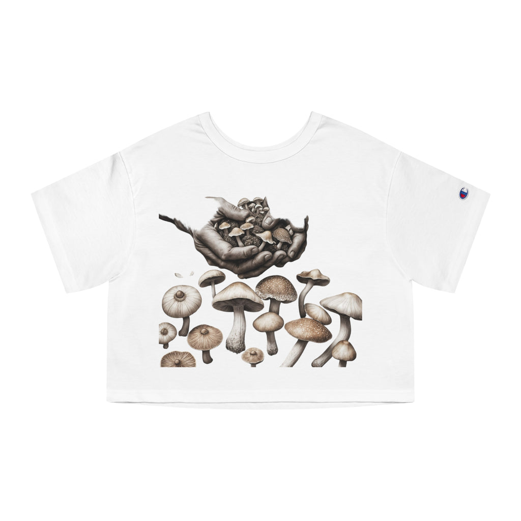 Mushroom Graphic Cropped Tee