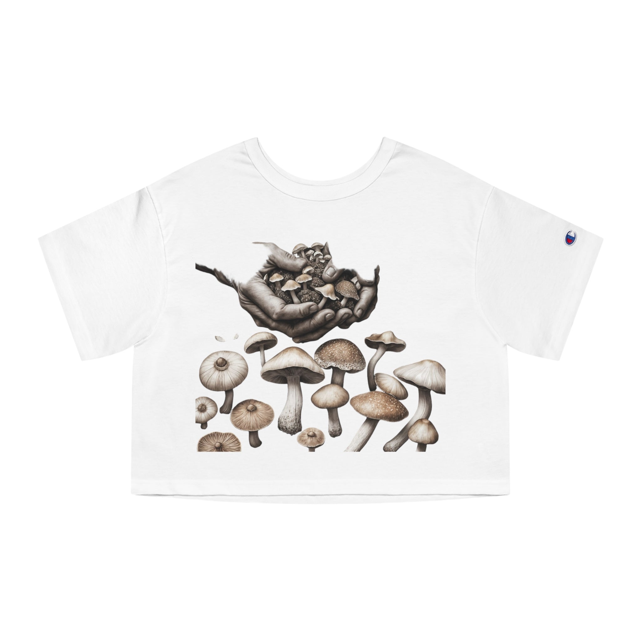 Mushroom Graphic Cropped Tee