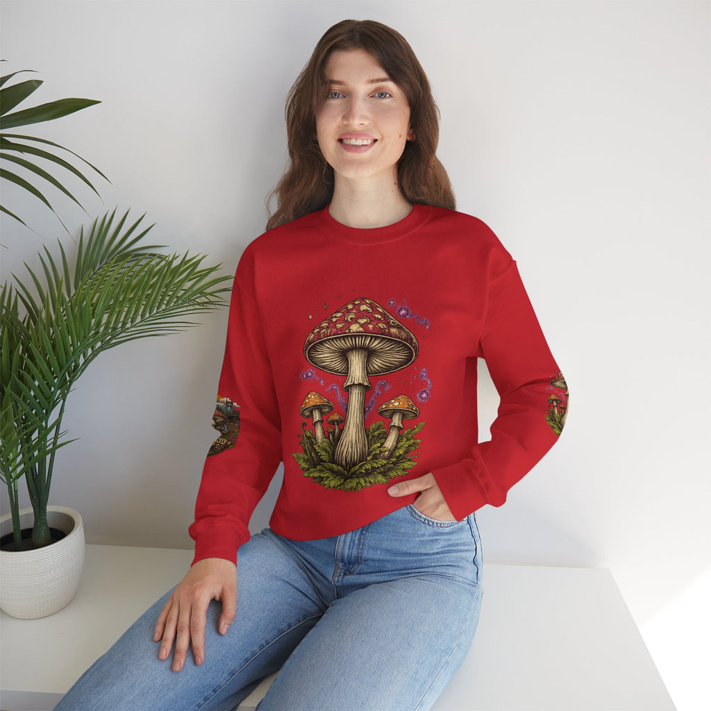 City: Portland Mushroom Crewneck Sweatshirt Vintage Psychedelic Fungi Graphic