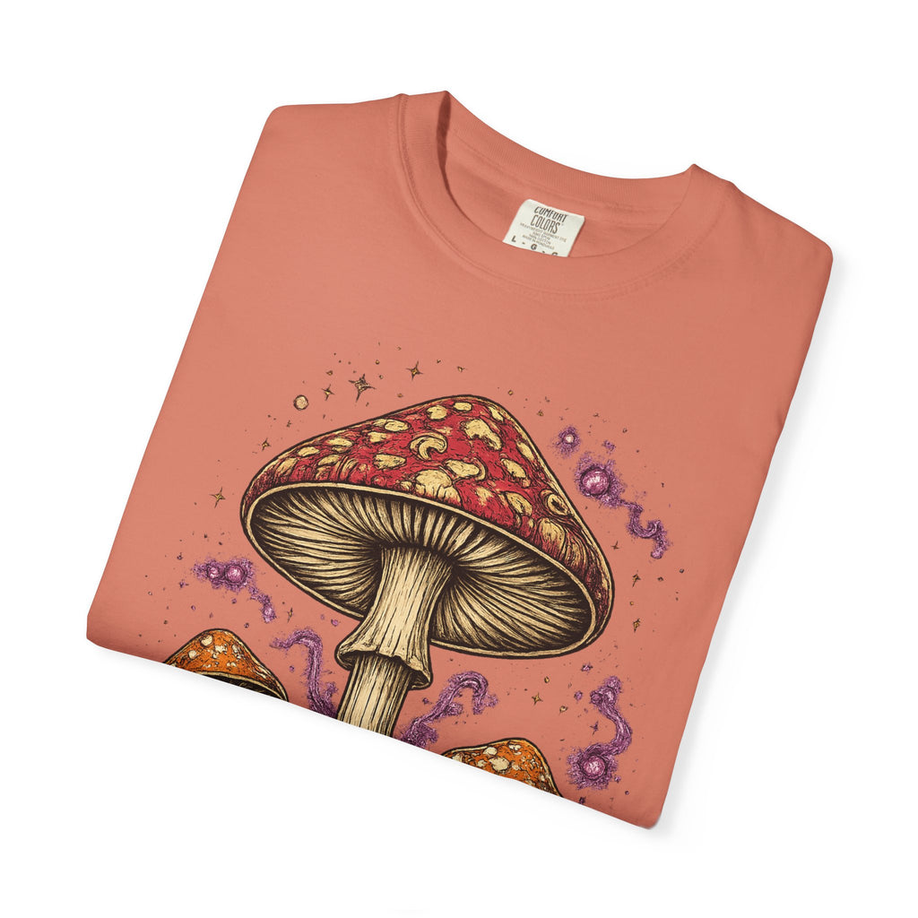 City: Portland Mushroom Graphic T-Shirt — Vintage Forest Amanita Design