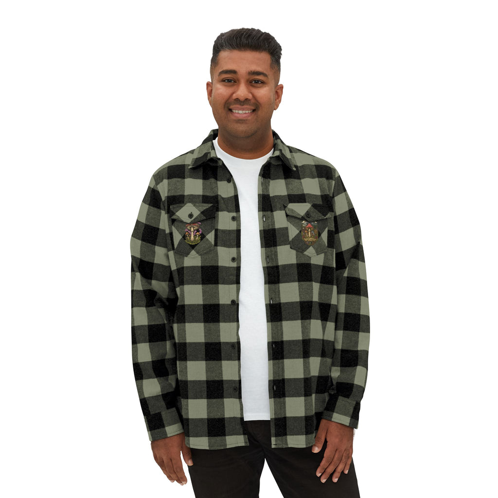 Portland Mushroom Flannel Shirt — Vintage Forest Plaid Button-Up