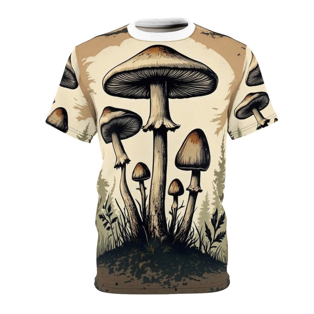Psychedelic Mushroom All-Over Print T-Shirt – Woodland Fungi Graphic Tee