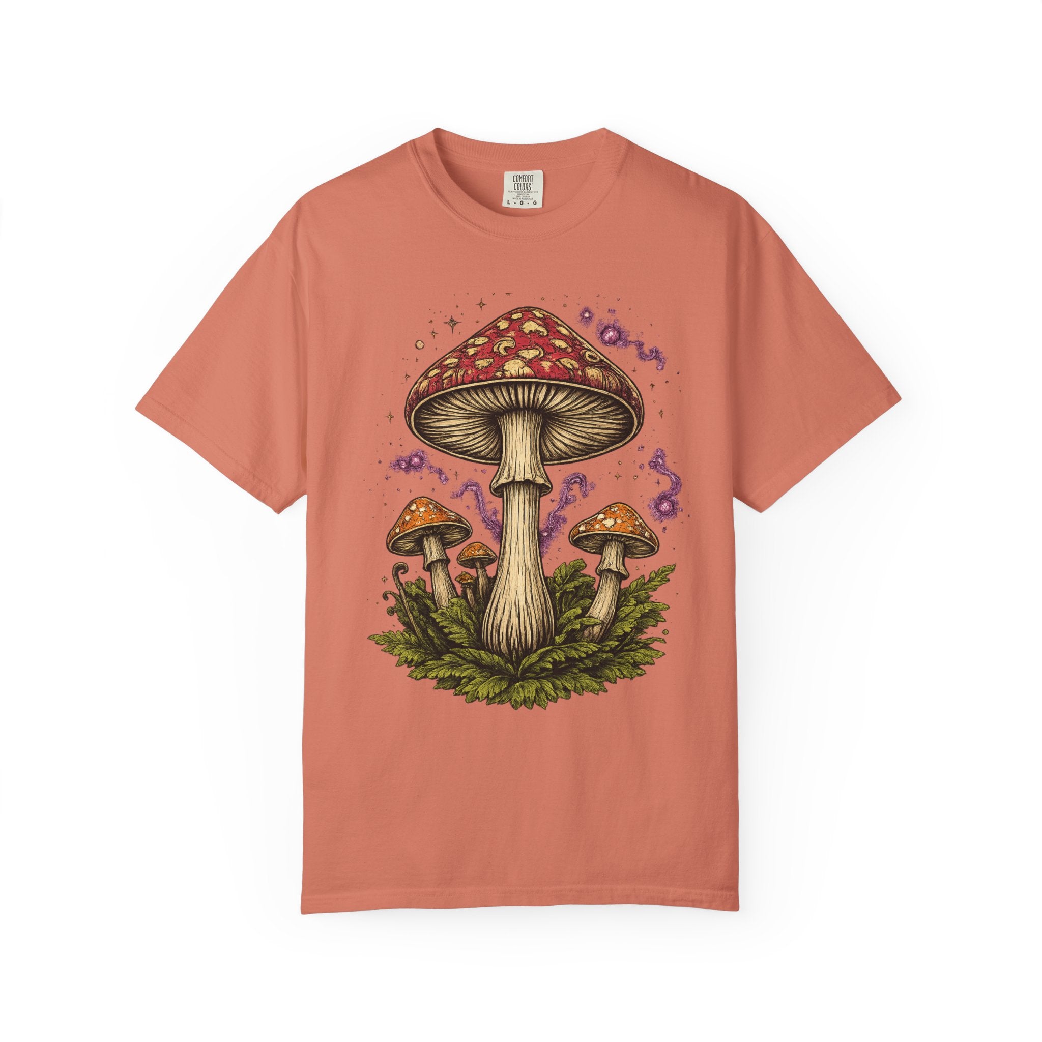 City: Portland Mushroom Graphic T-Shirt — Vintage Forest Amanita Design