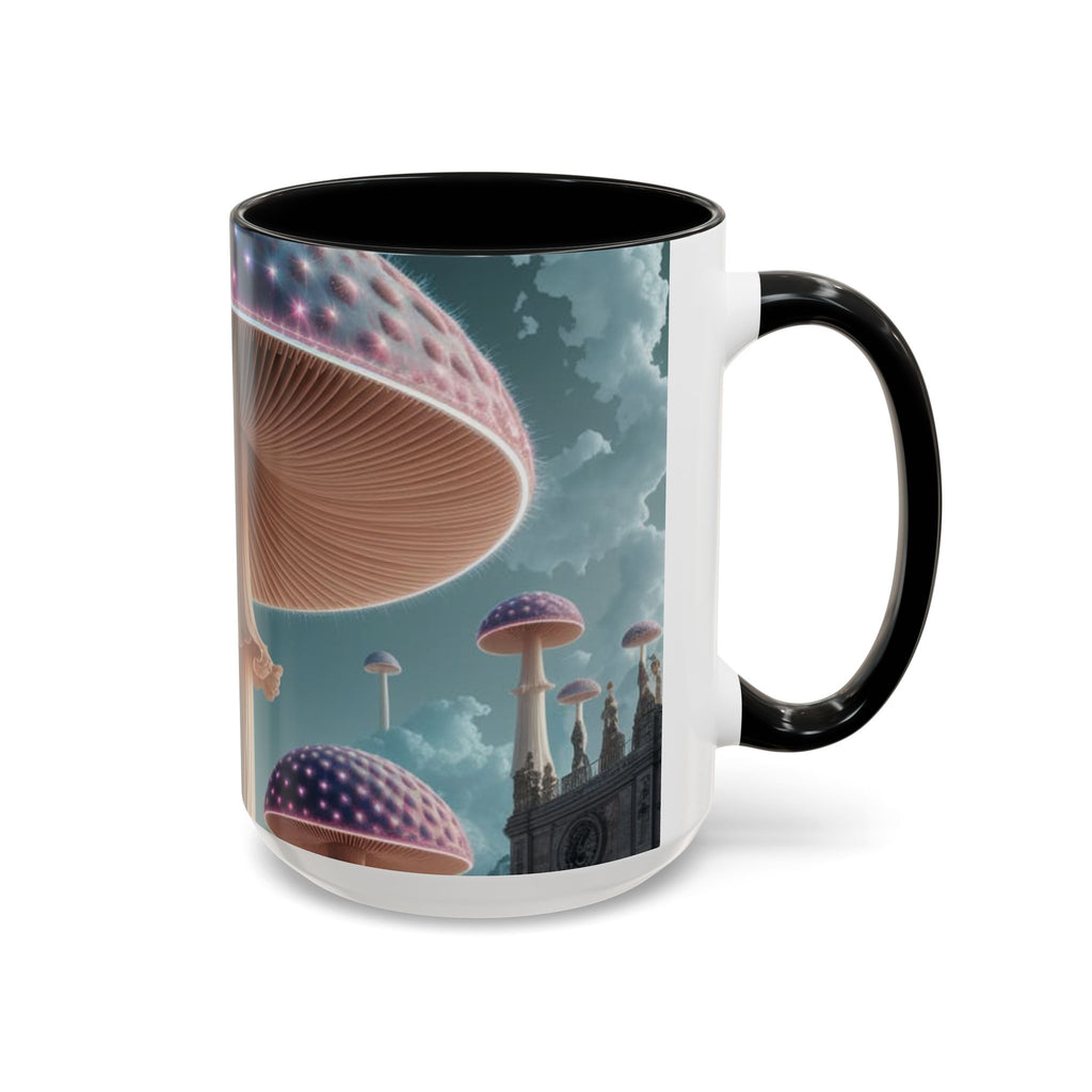 Mug: Mystical Mushroom Accent Coffee Mug — Fantasy Psychedelic Ceramic Cup (11/15oz)