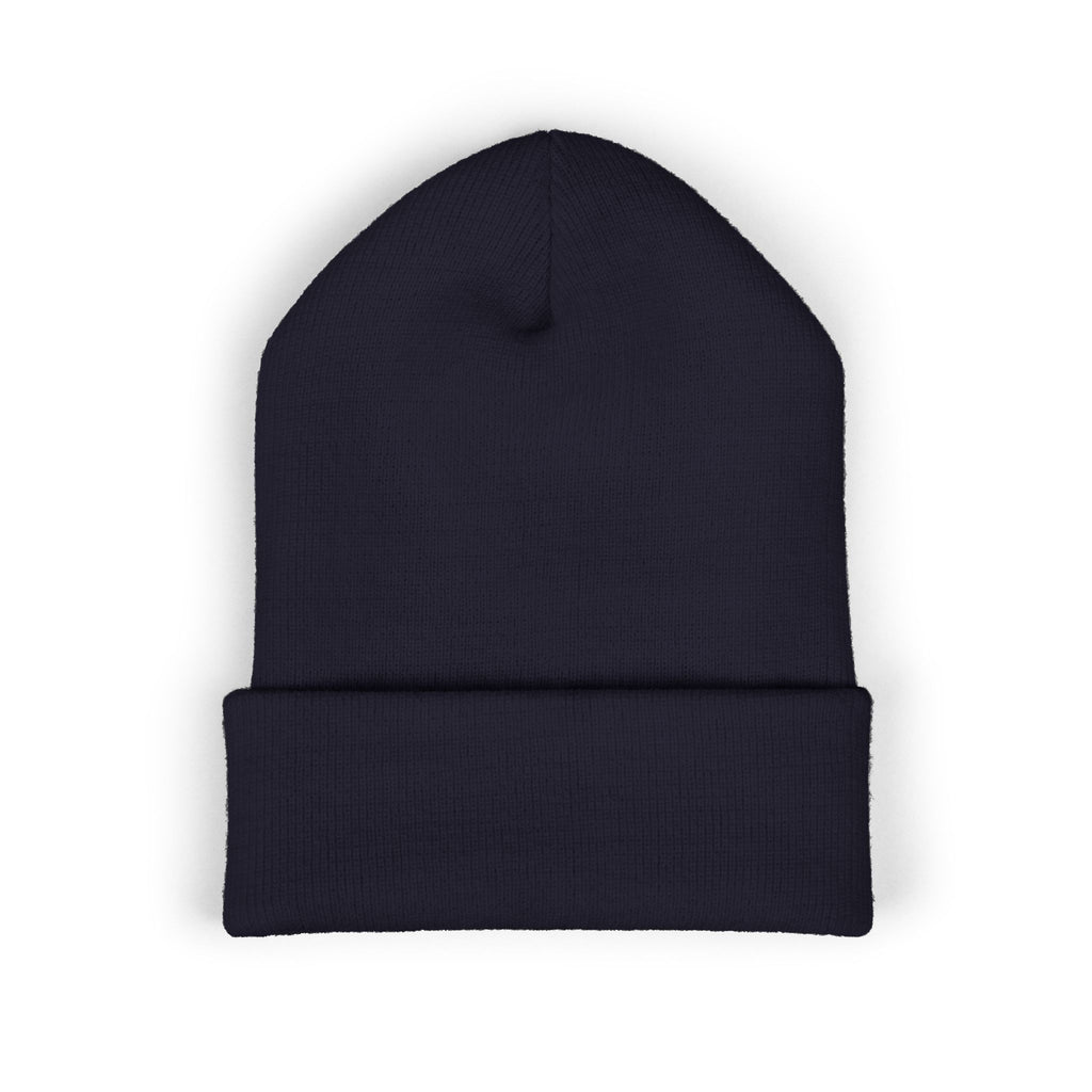 Beanie: Embroidered Colorful Mushroom Beanie — Cute Cuffed Knit Hat
