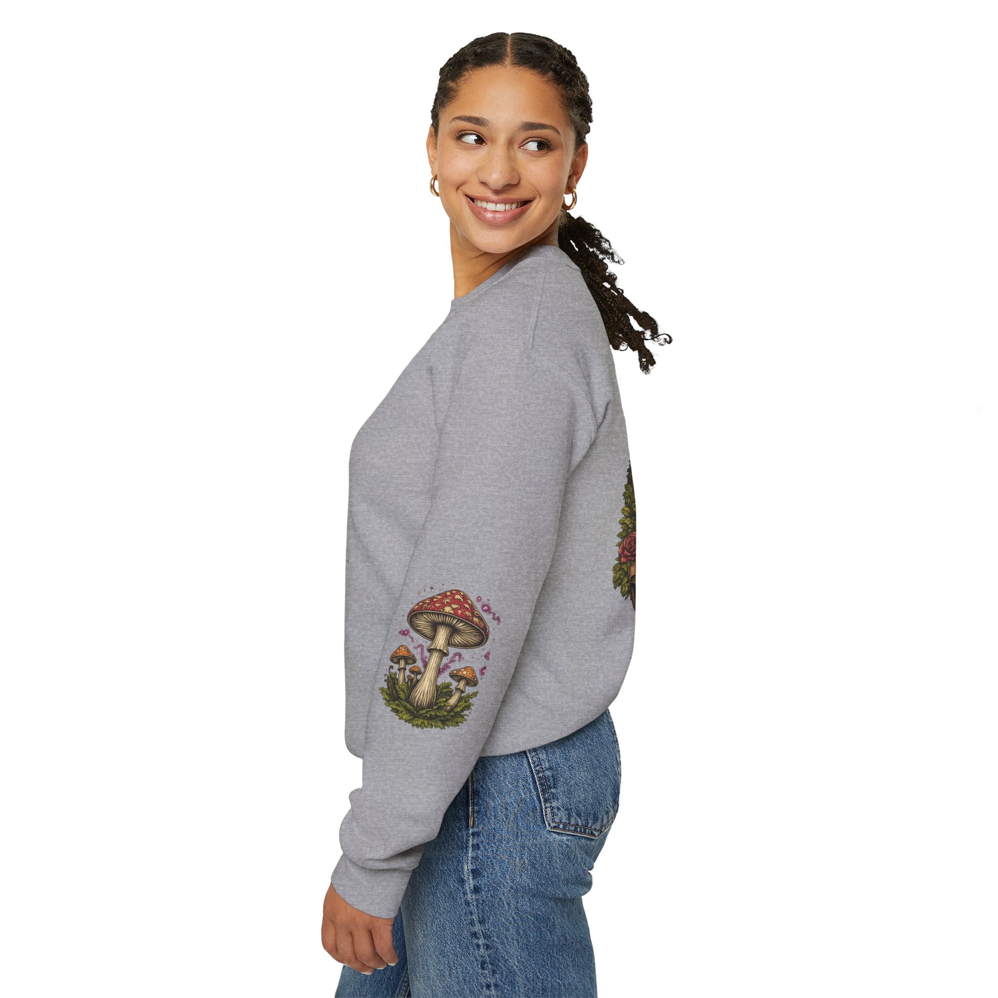 City: Portland Mushroom Crewneck Sweatshirt Vintage Psychedelic Fungi Graphic