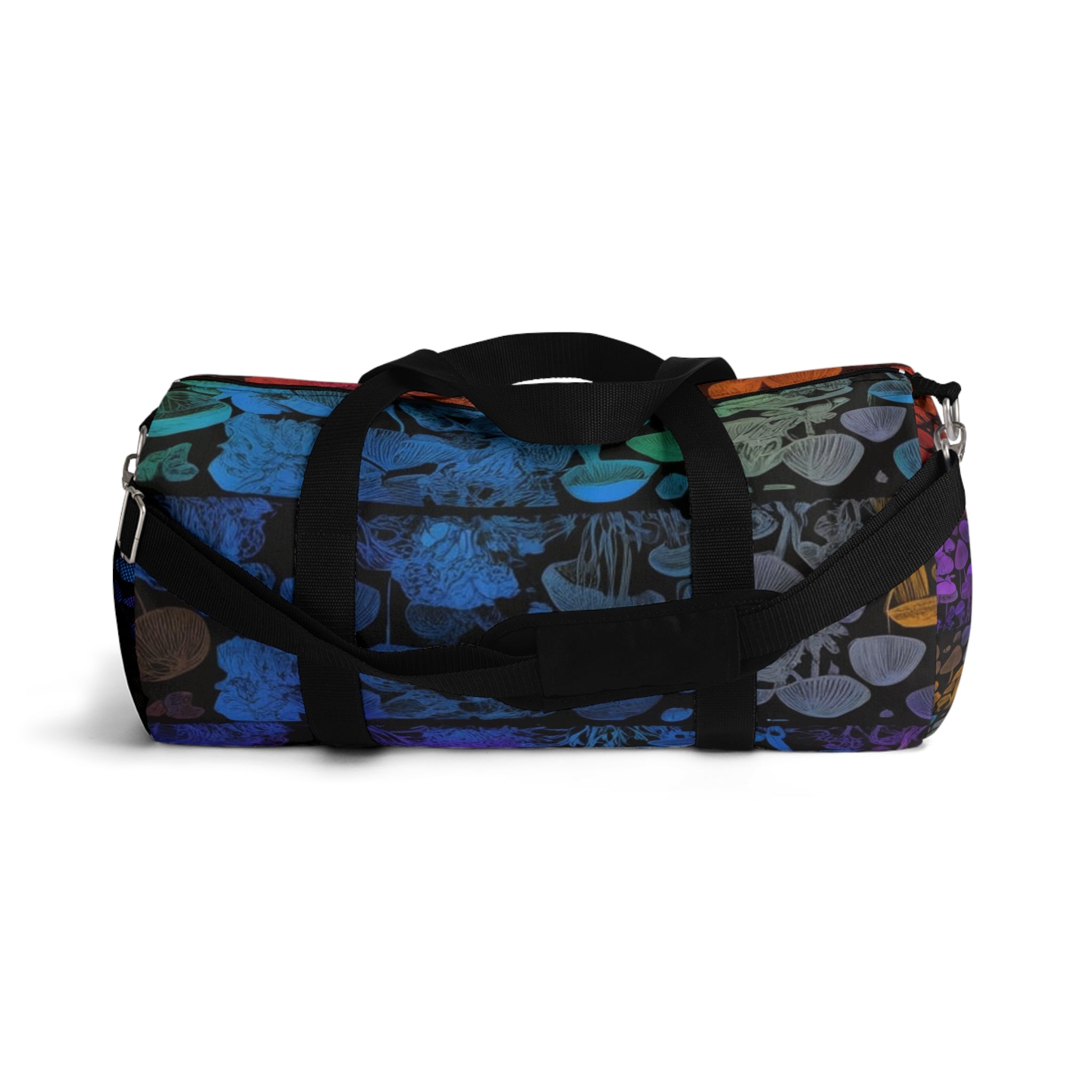 Mushroom Skull Gradient Duffel Bag — Colorful Psychedelic Travel Bag