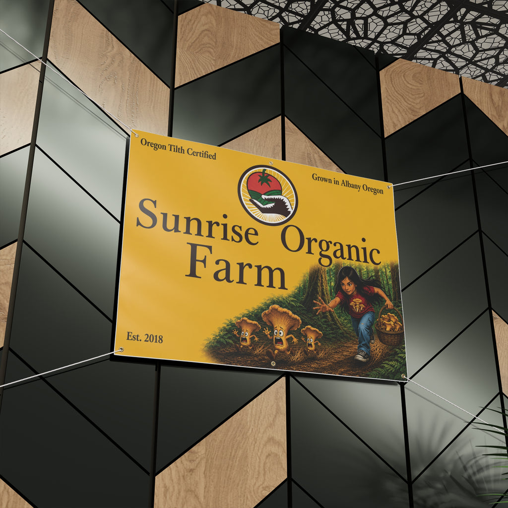 Sunrise Organic Farm Matte Banner – Farmhouse Organic Produce Sign