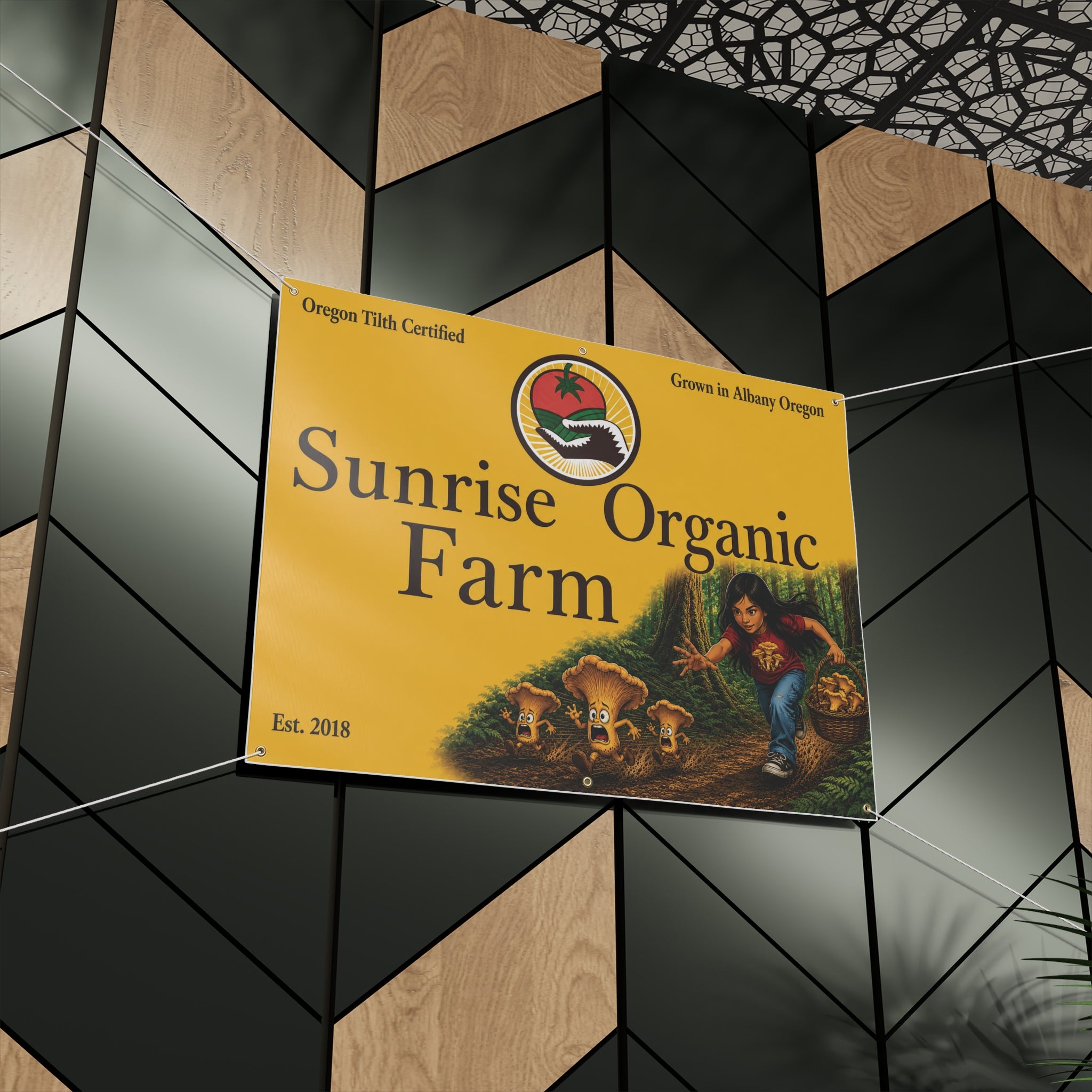 Sunrise Organic Farm Matte Banner – Farmhouse Organic Produce Sign