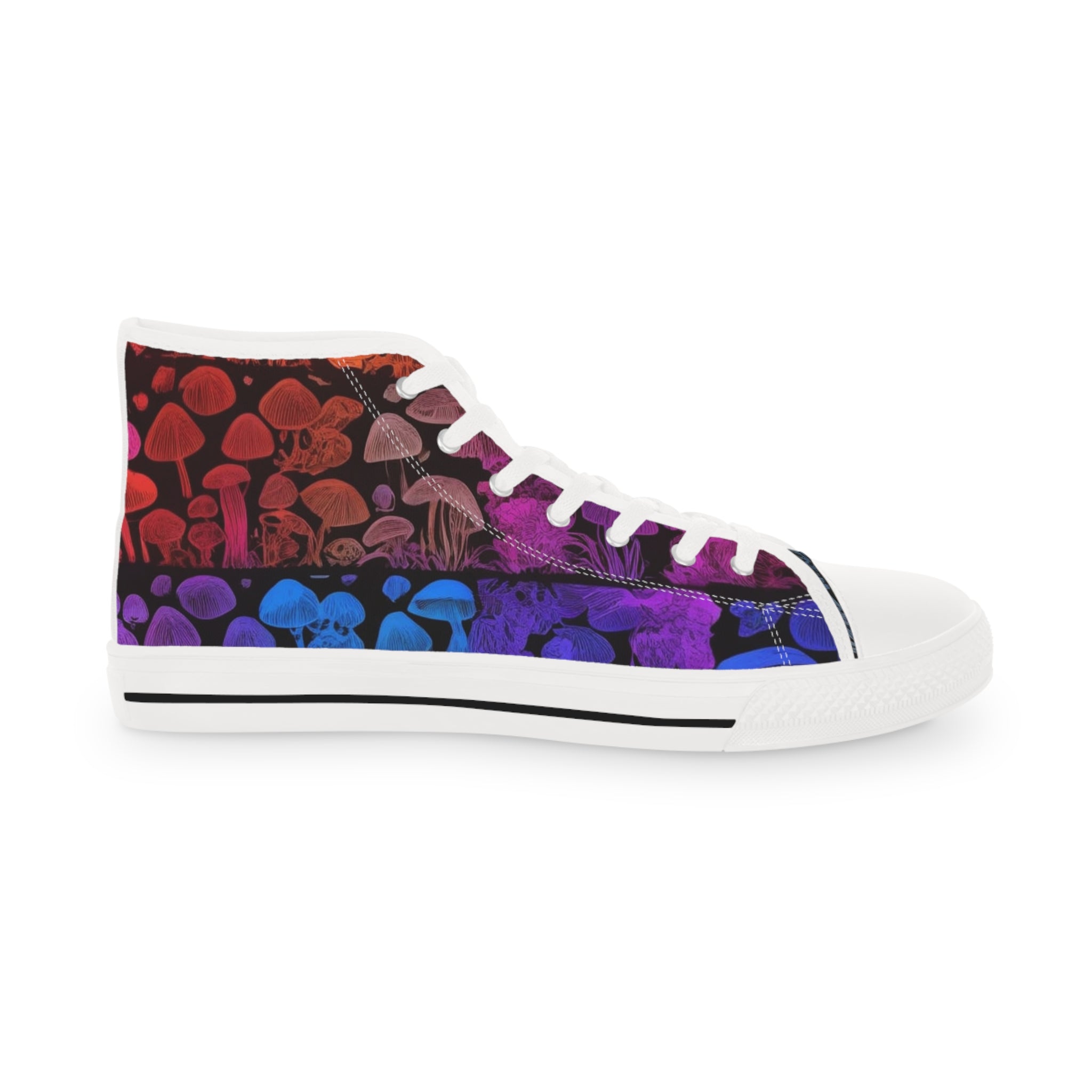 High Top Sneakers — Vibrant Floral Gradient Canvas Shoes