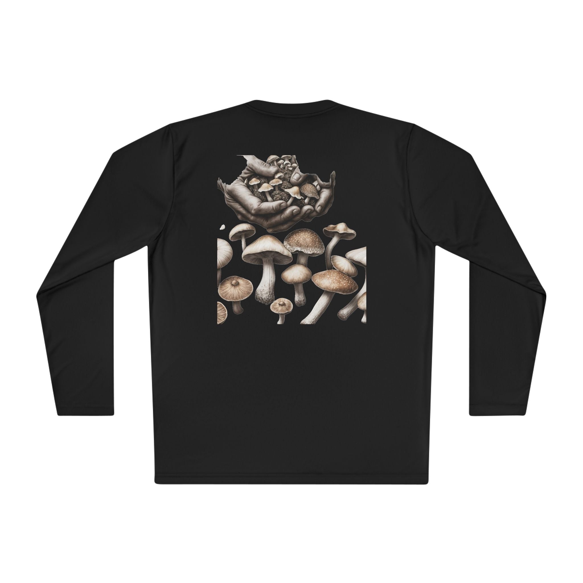 Vancouver Nature Long Sleeve Tee — Scenic Mountains & Mushroom Art