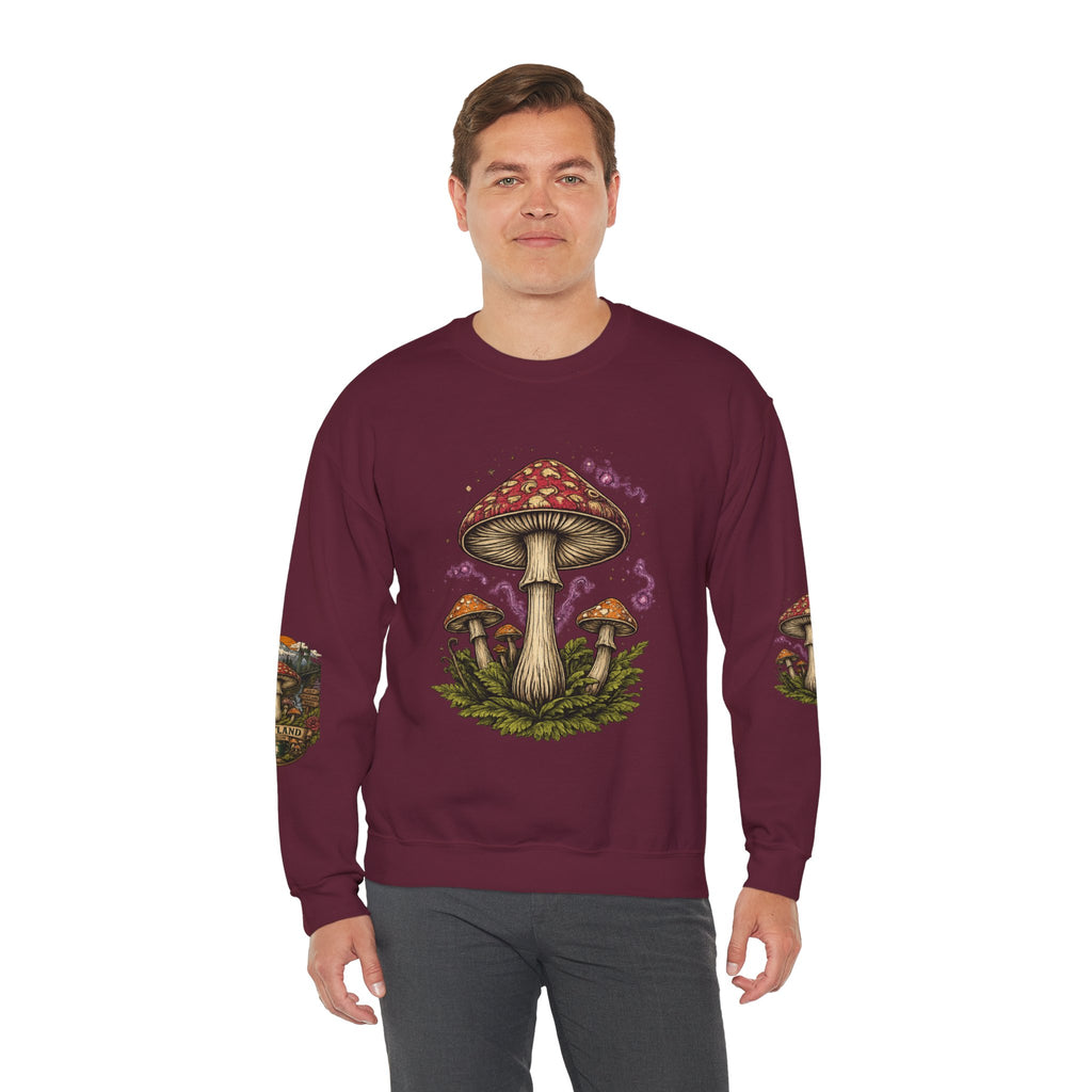 City: Portland Mushroom Crewneck Sweatshirt Vintage Psychedelic Fungi Graphic