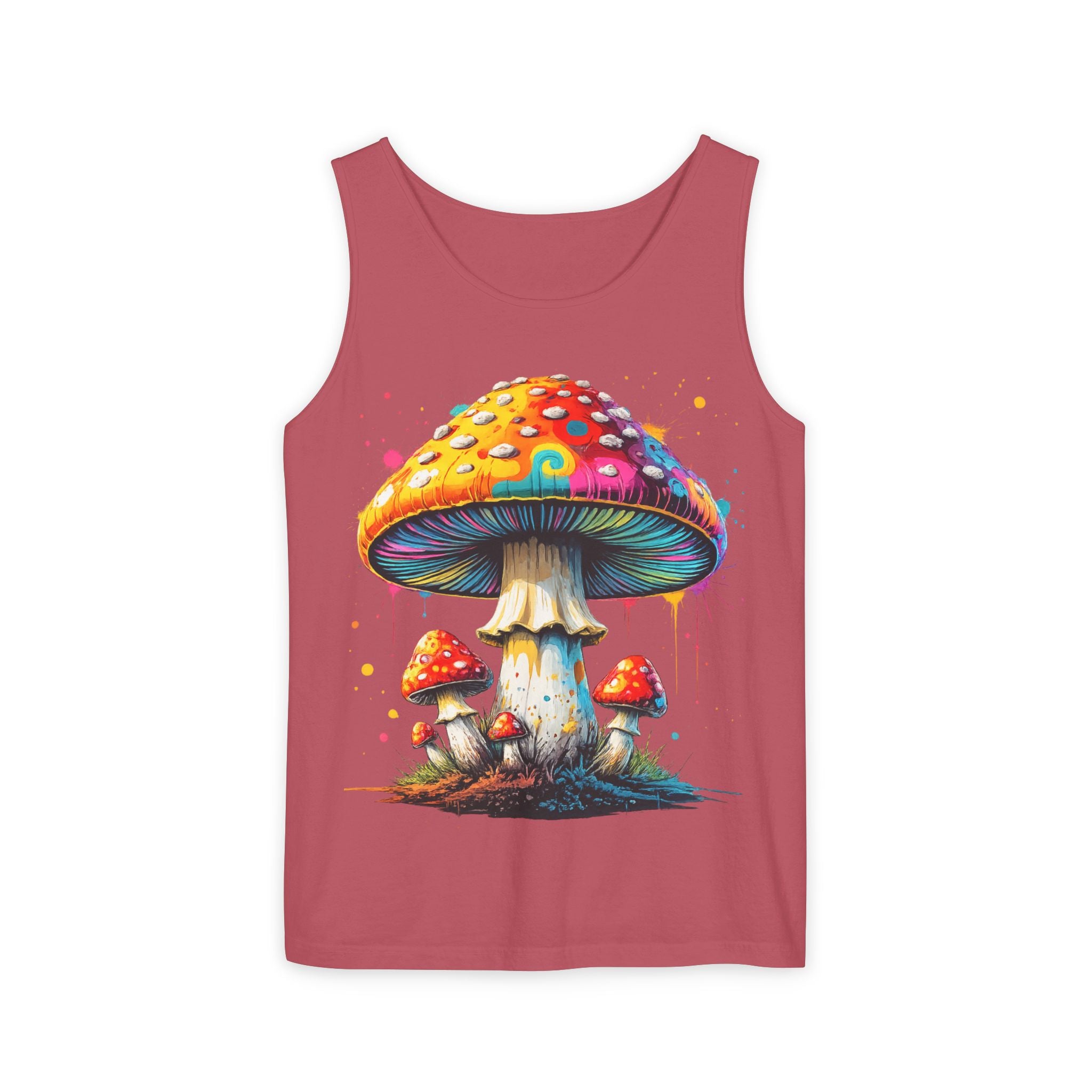 City: Portland Mushroom Graphic Tank Top — Colorful Psychedelic Fungi Design