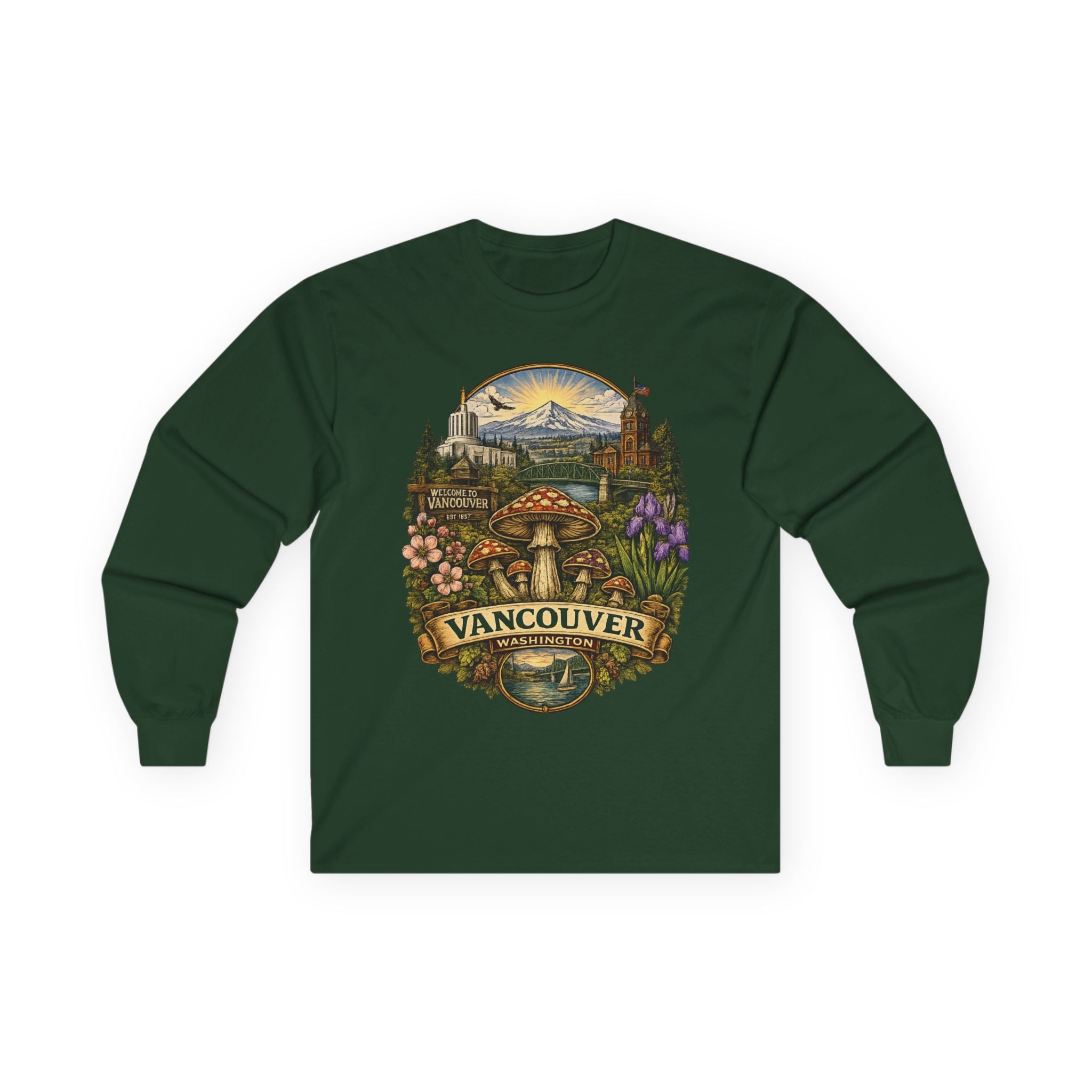 City: Vancouver Mushroom Graphic Long Sleeve Tee