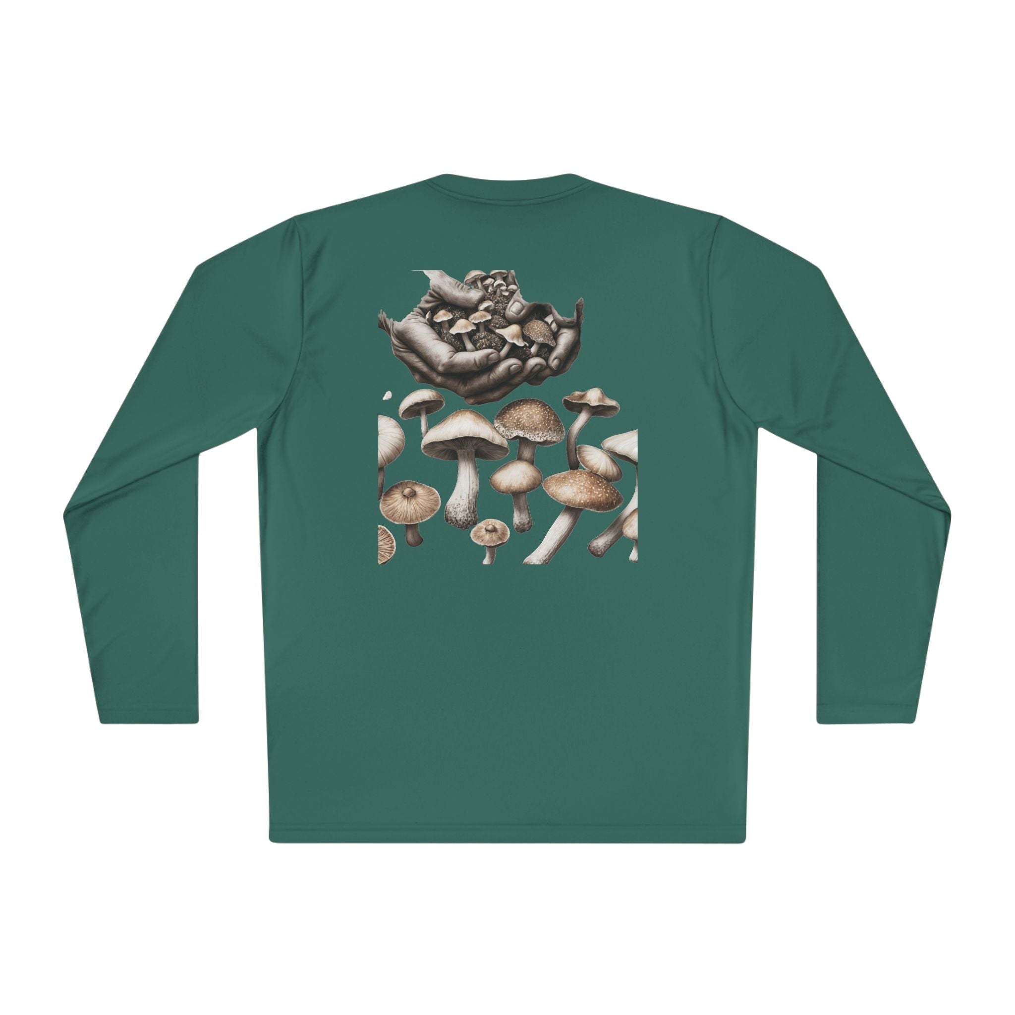 Vancouver Nature Long Sleeve Tee — Scenic Mountains & Mushroom Art