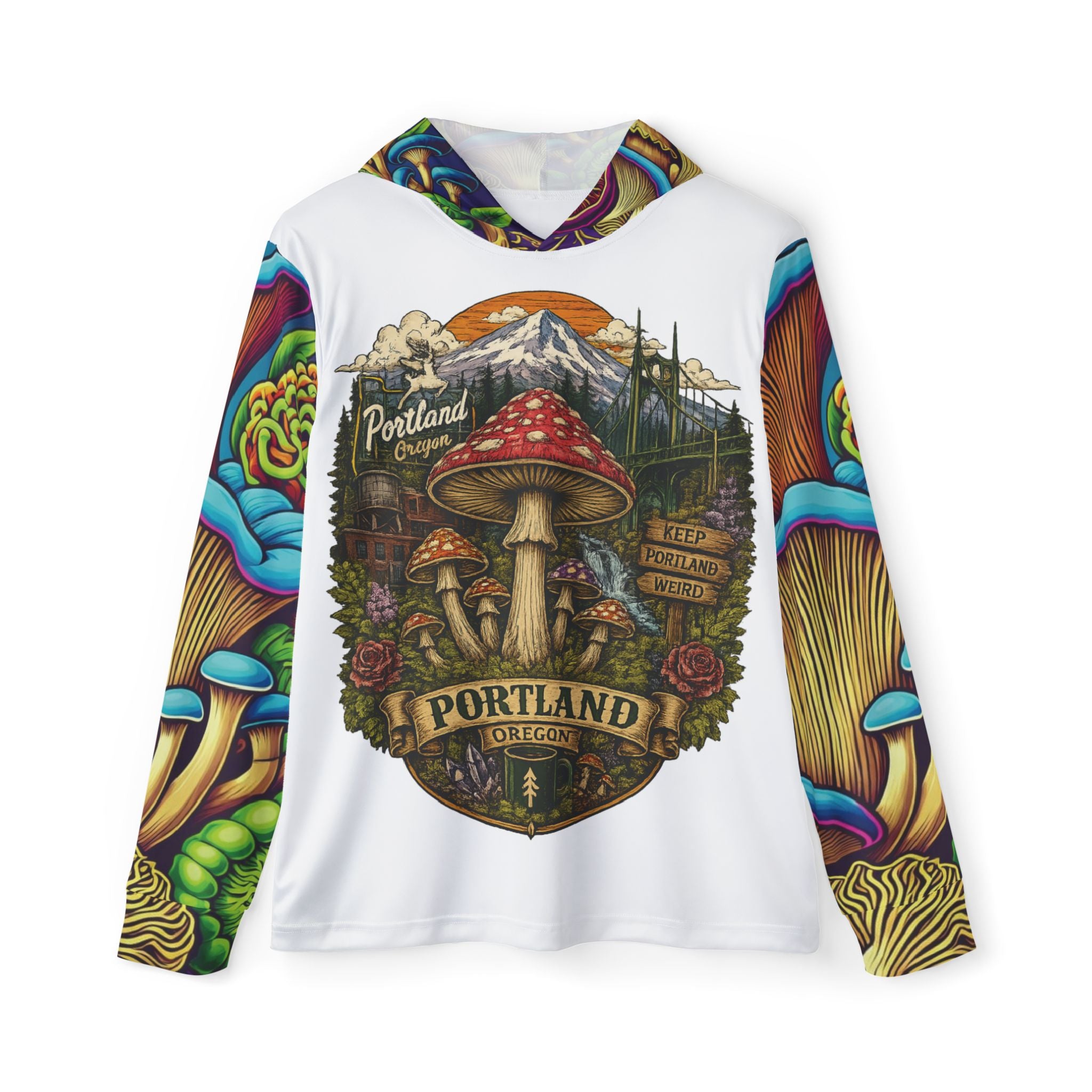 City: Portland Mushroom Hoodie Psychedelic Outdoor Graphic Pullover