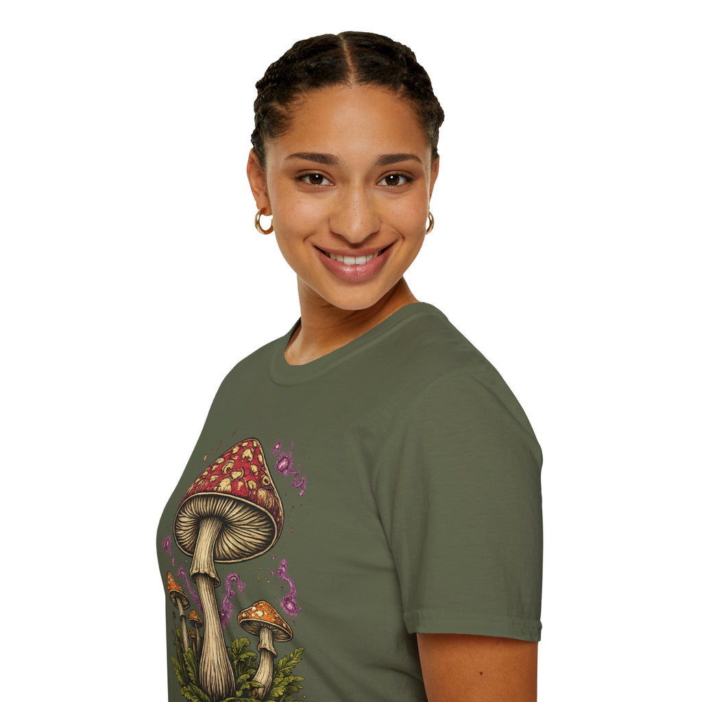 City: Portland Mushroom Magic T-Shirt — Vintage Red Toadstool Illustration