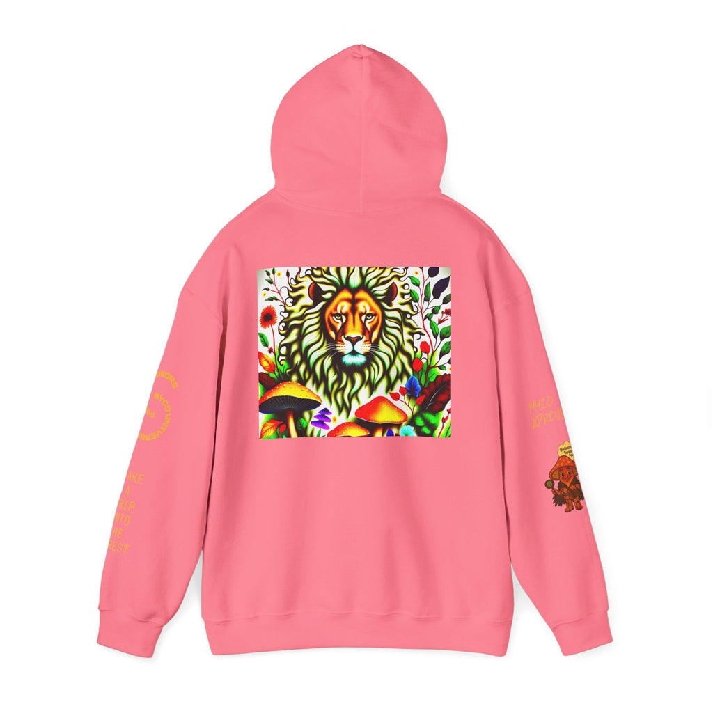 Myco University Lion & Mushroom Hoodie — Psychedelic Lion Graphic Pullover