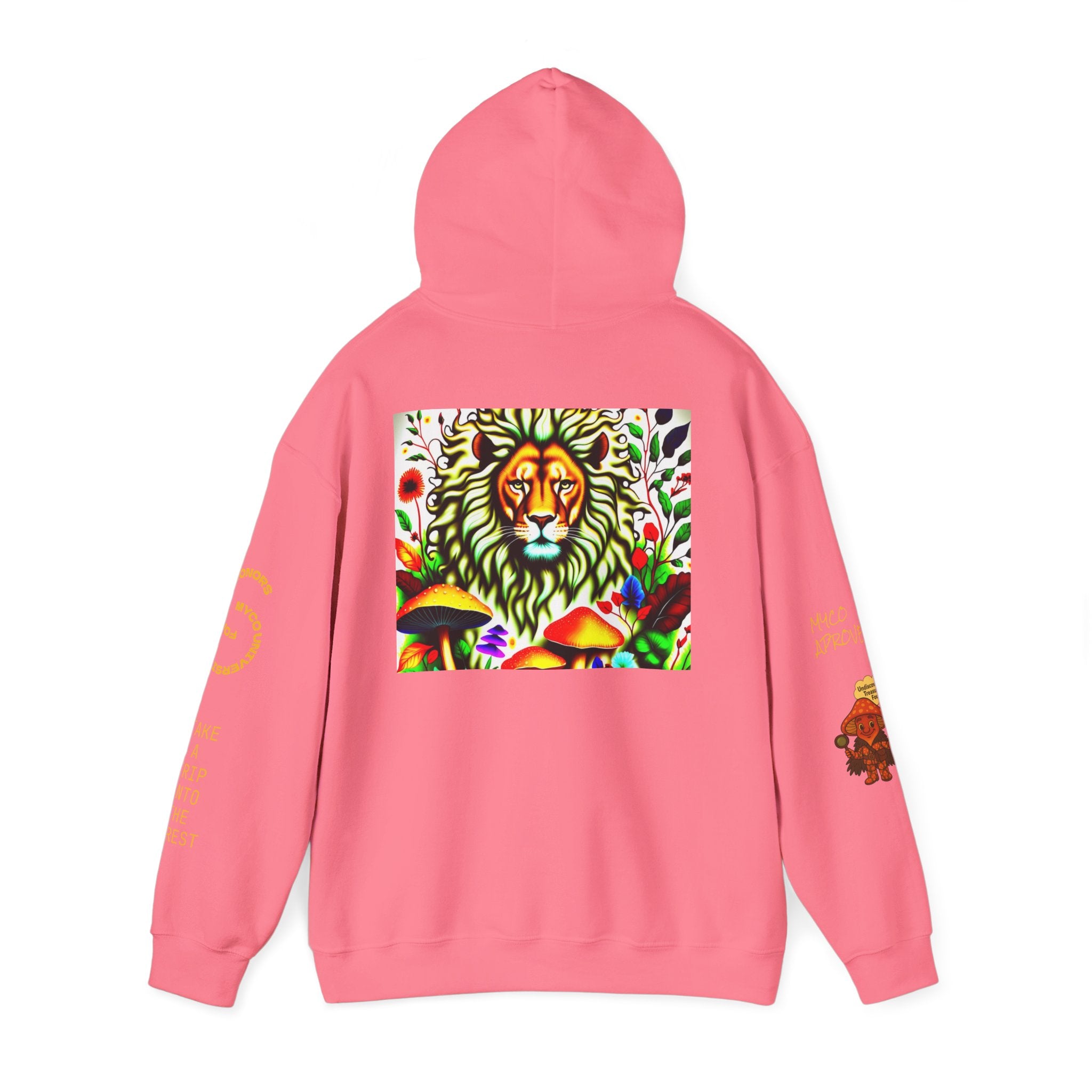 Myco University Lion & Mushroom Hoodie — Psychedelic Lion Graphic Pullover