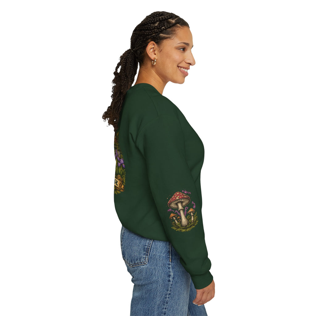 City:  Vancouver Crewneck Sweatshirt — Scenic Pacific Northwest Fungi Design