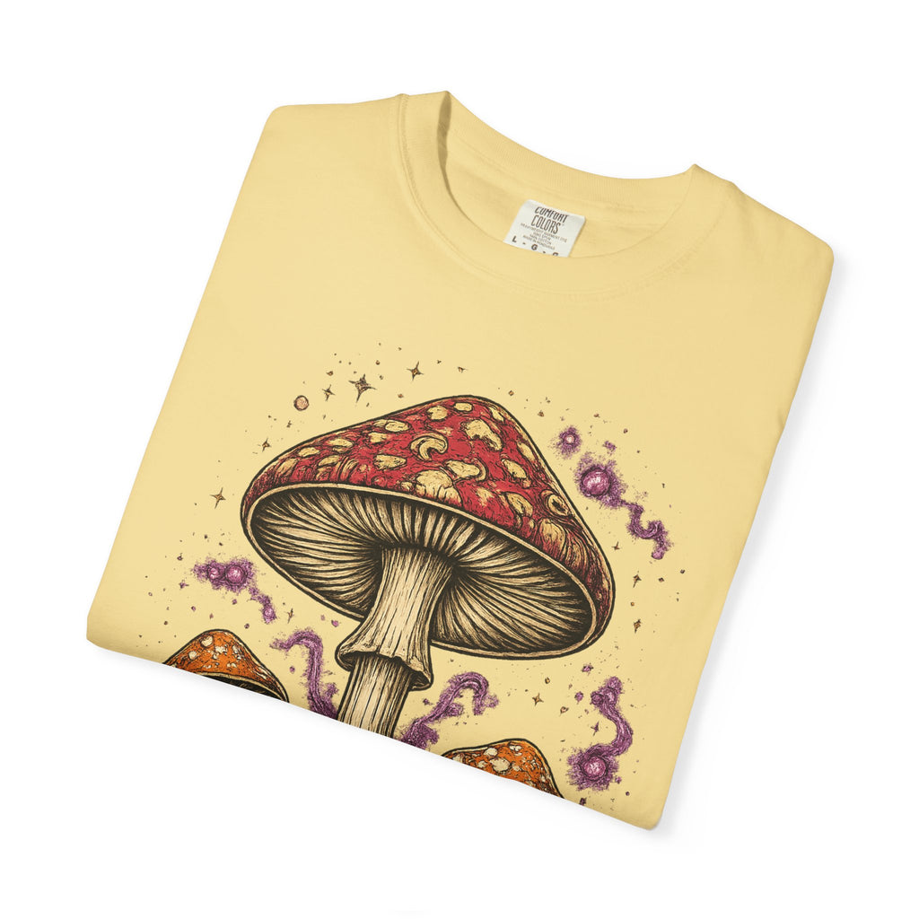 City: Portland Mushroom Graphic T-Shirt — Vintage Forest Amanita Design