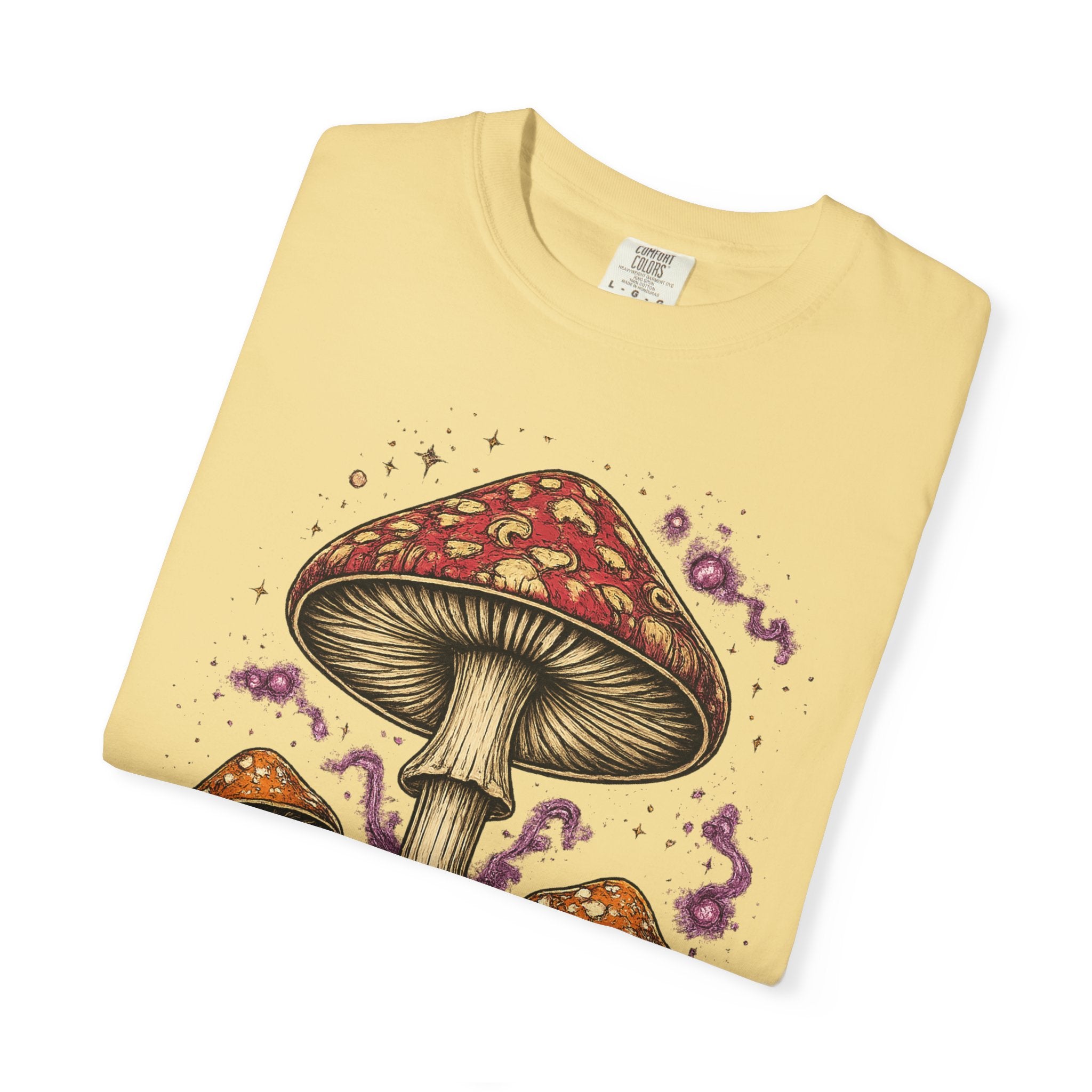 City: Portland Mushroom Graphic T-Shirt — Vintage Forest Amanita Design