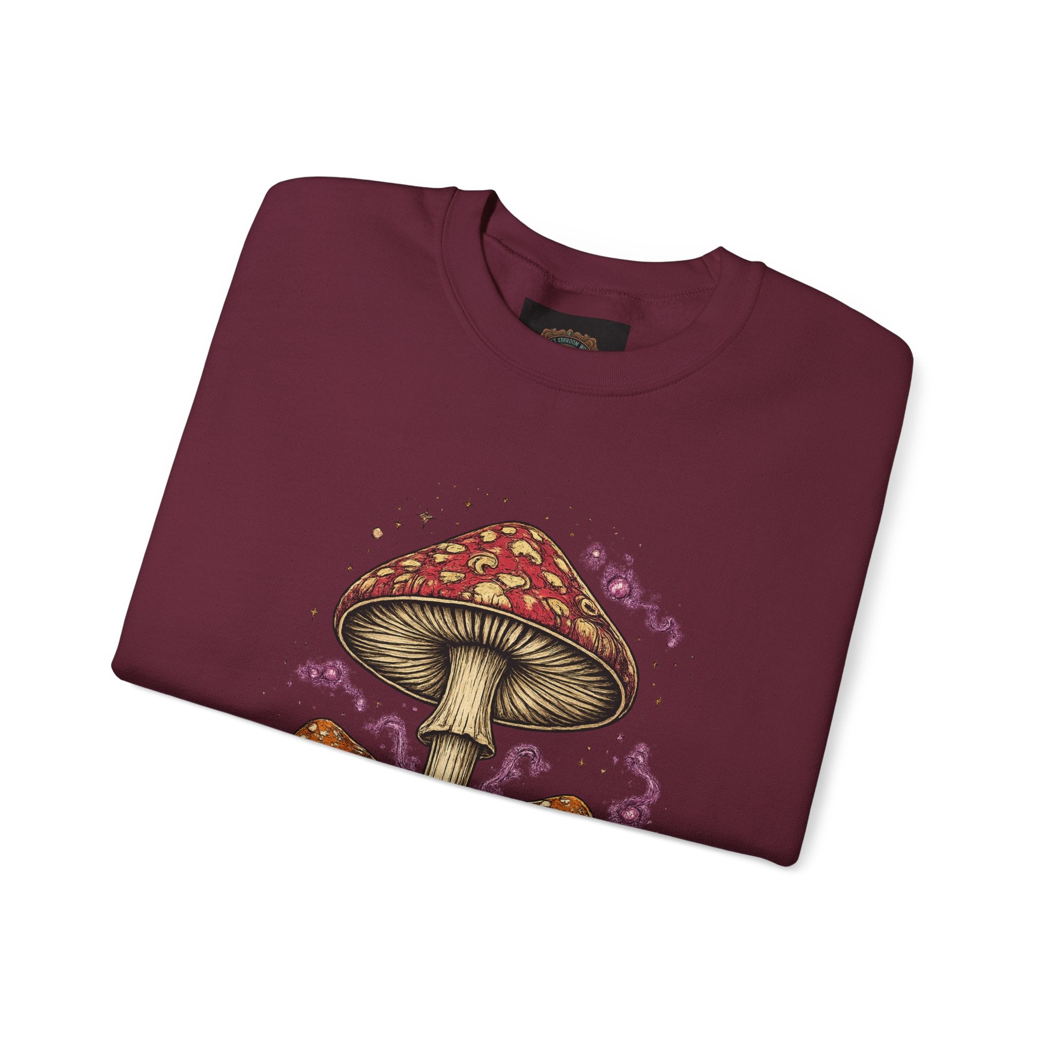 City: Portland Mushroom Crewneck Sweatshirt Vintage Psychedelic Fungi Graphic
