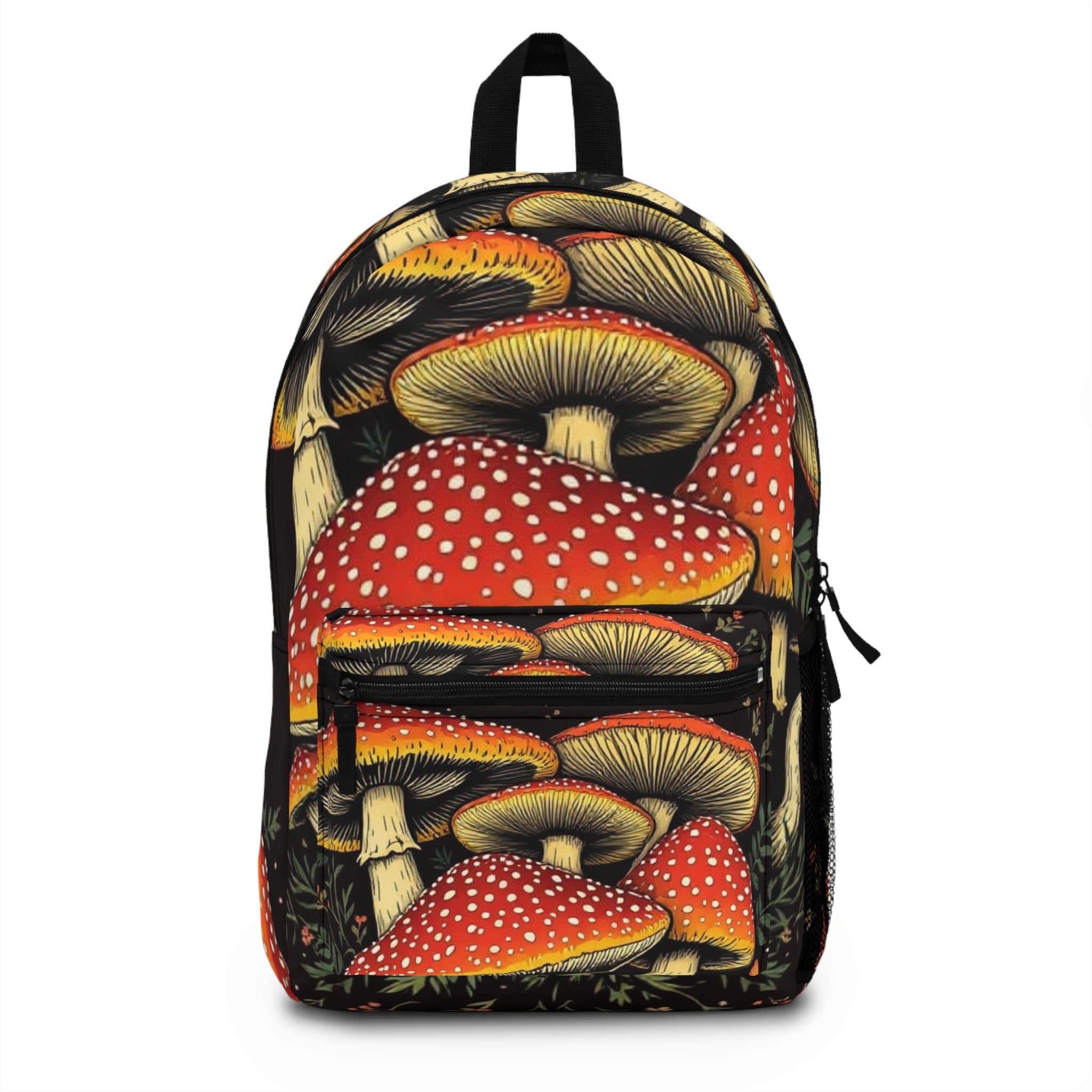 Mushroom Forest Backpack — Red Fly Agaric Nature Print Bag