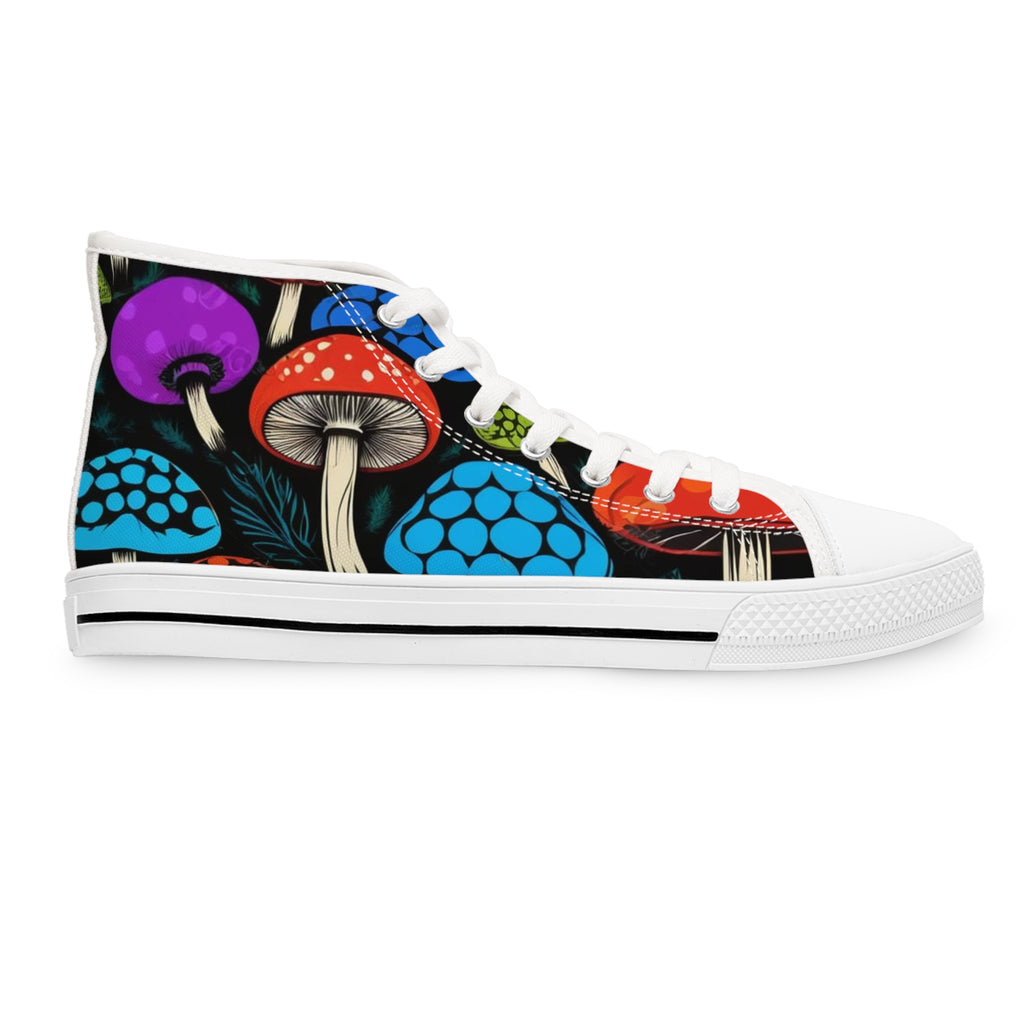 Zapatillas altas para mujer — Estampado de setas psicodélicas de colores