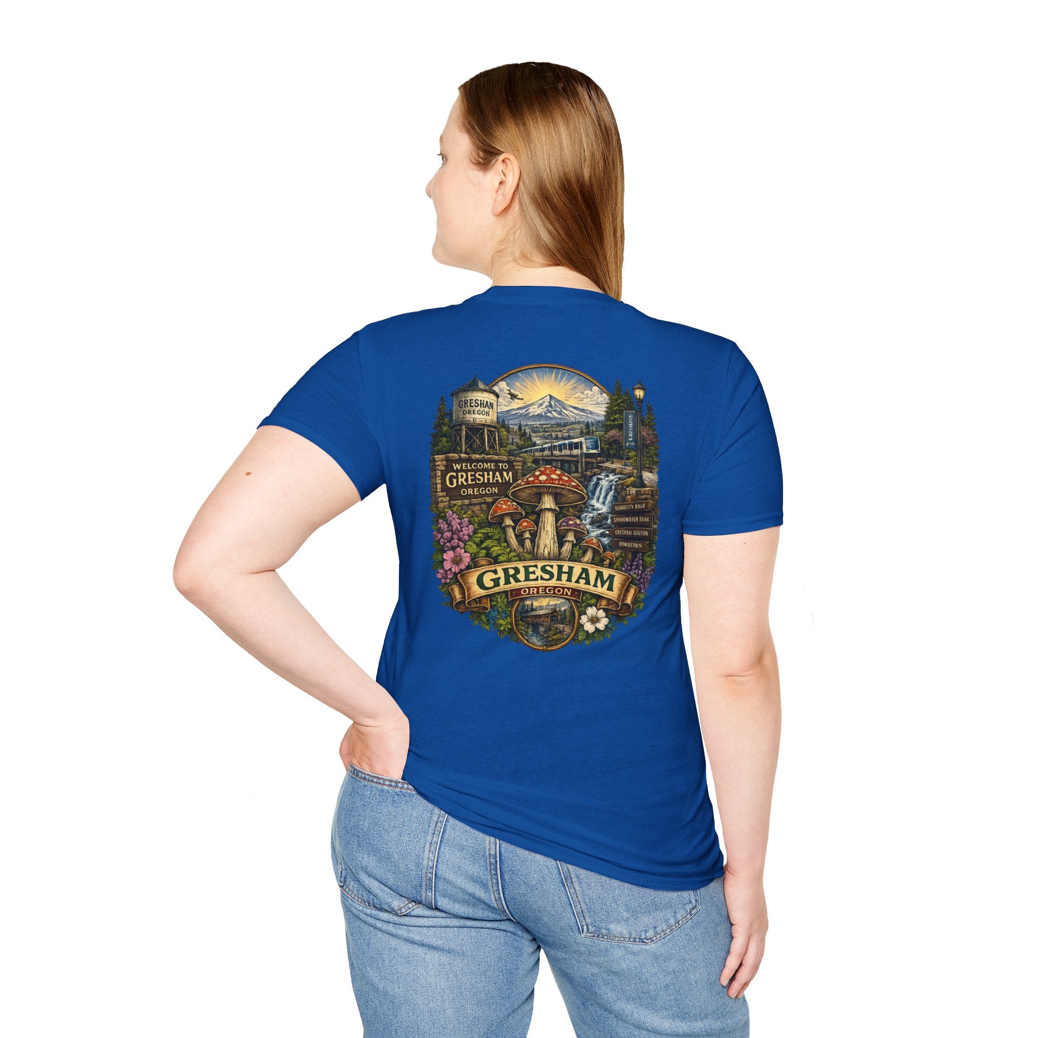 City: Gresham Psychedelic Mushroom Graphic T-Shirt — Red Amanita Illustration