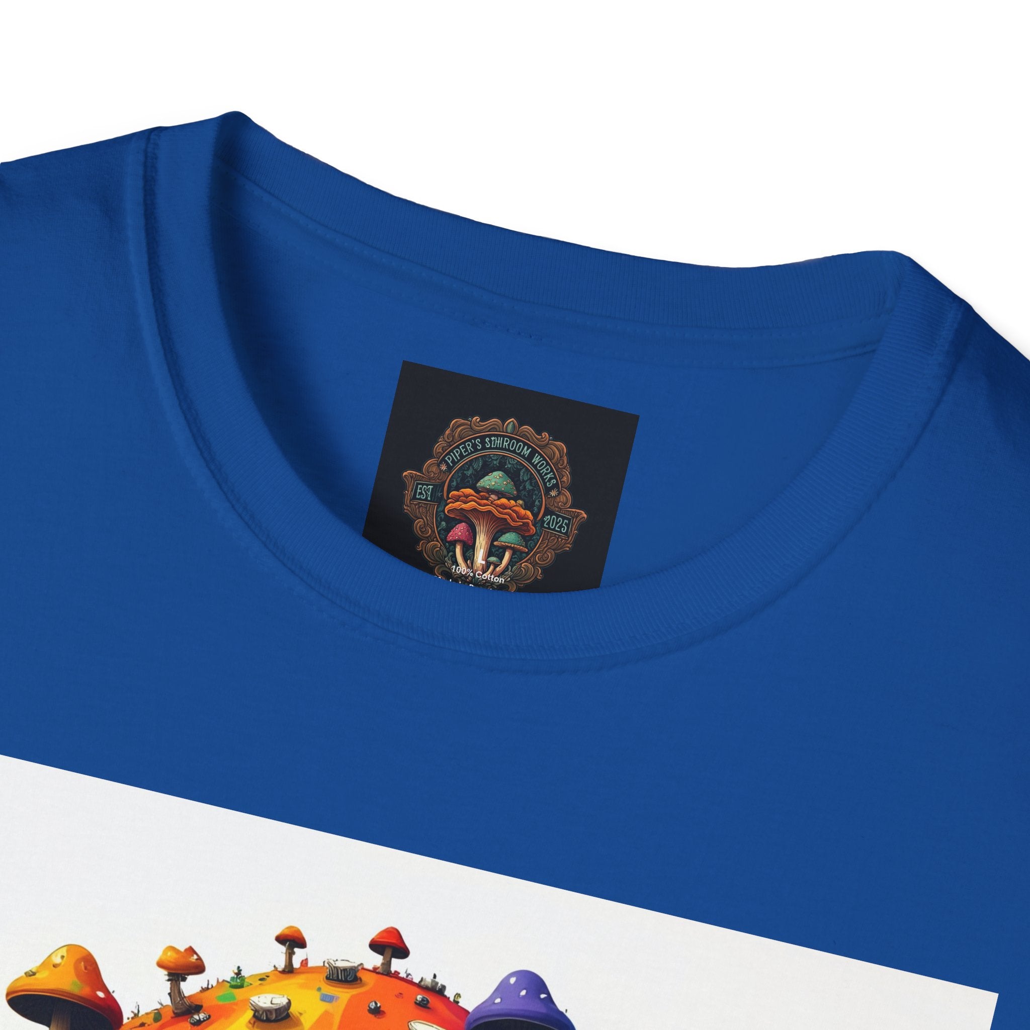 Piper's Shroom Works T-Shirt — Rainbow Drip Mushroom Graphic Tee