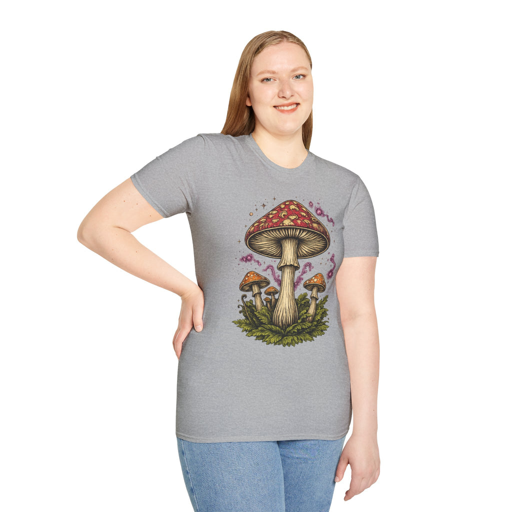 City: Portland Mushroom Magic T-Shirt — Vintage Red Toadstool Illustration