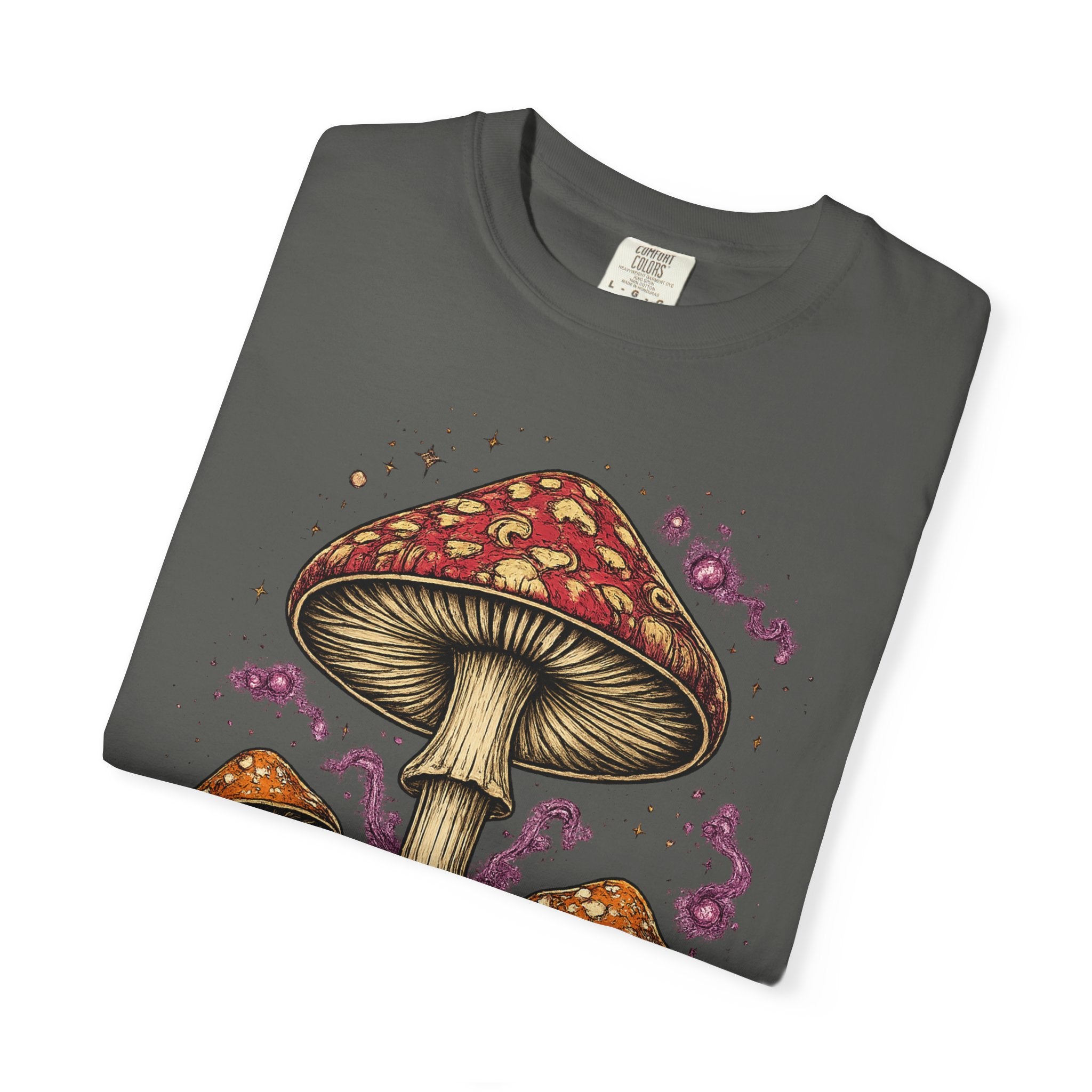 City: Portland Mushroom Graphic T-Shirt — Vintage Forest Amanita Design
