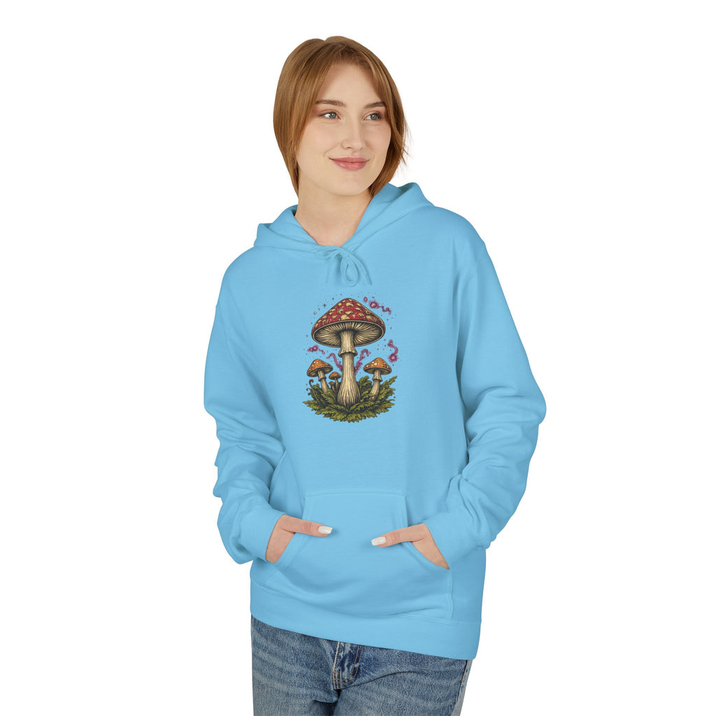 Mushroom Art Hoodie — Botanical Foraging Graphic Pullover