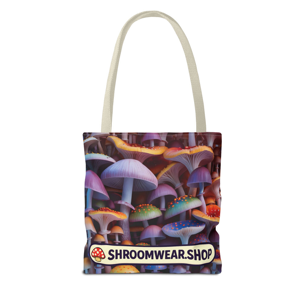 Tote Bag: Psychedelic Mushroom Tote Bag — Colorful Shroom Print Tote