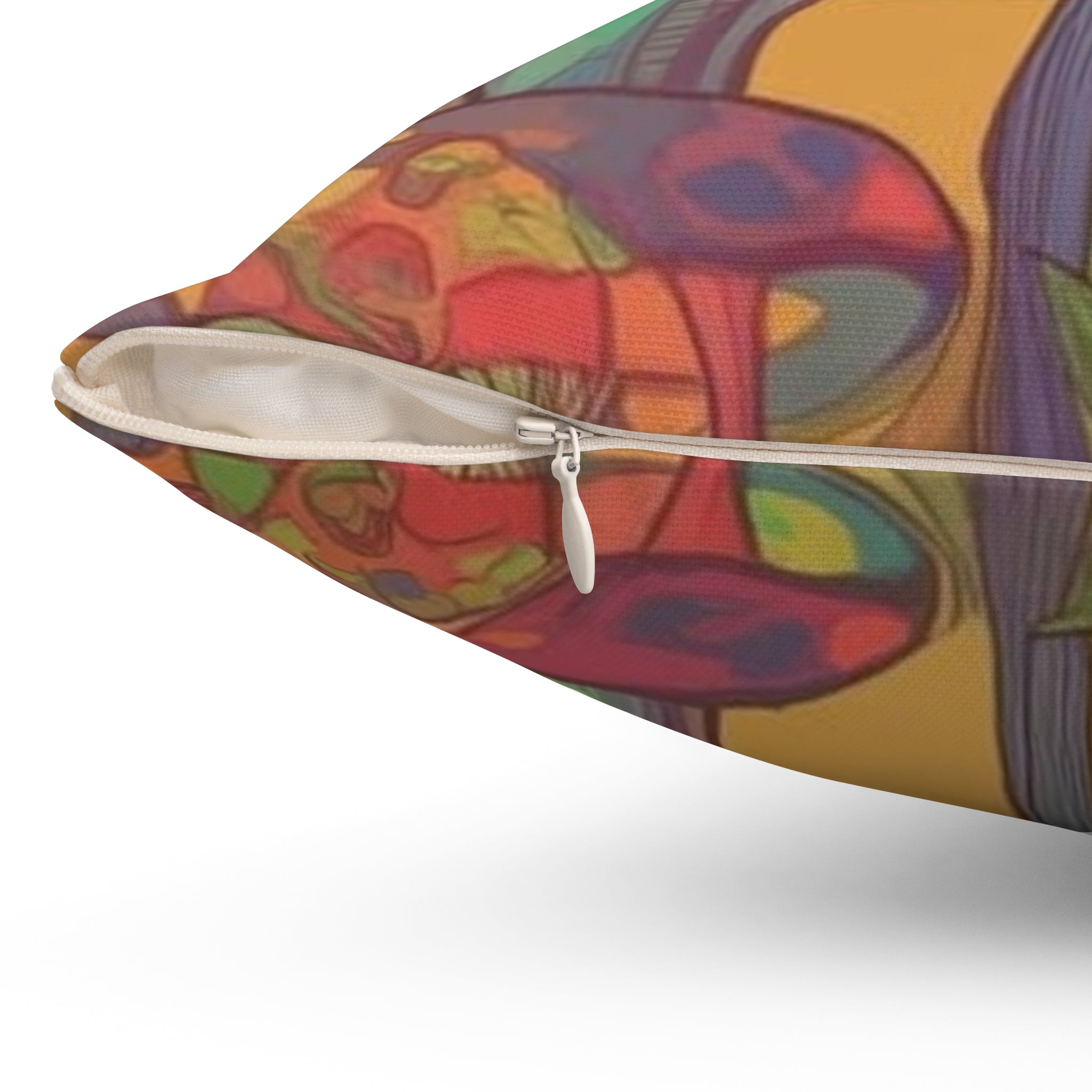 Pillow: Vibrant Mushroom Art Pillow - Boho Home Decor, Cozy Throw Cushion, Gift for Nature Lovers, Colorful Cushions for Living Room