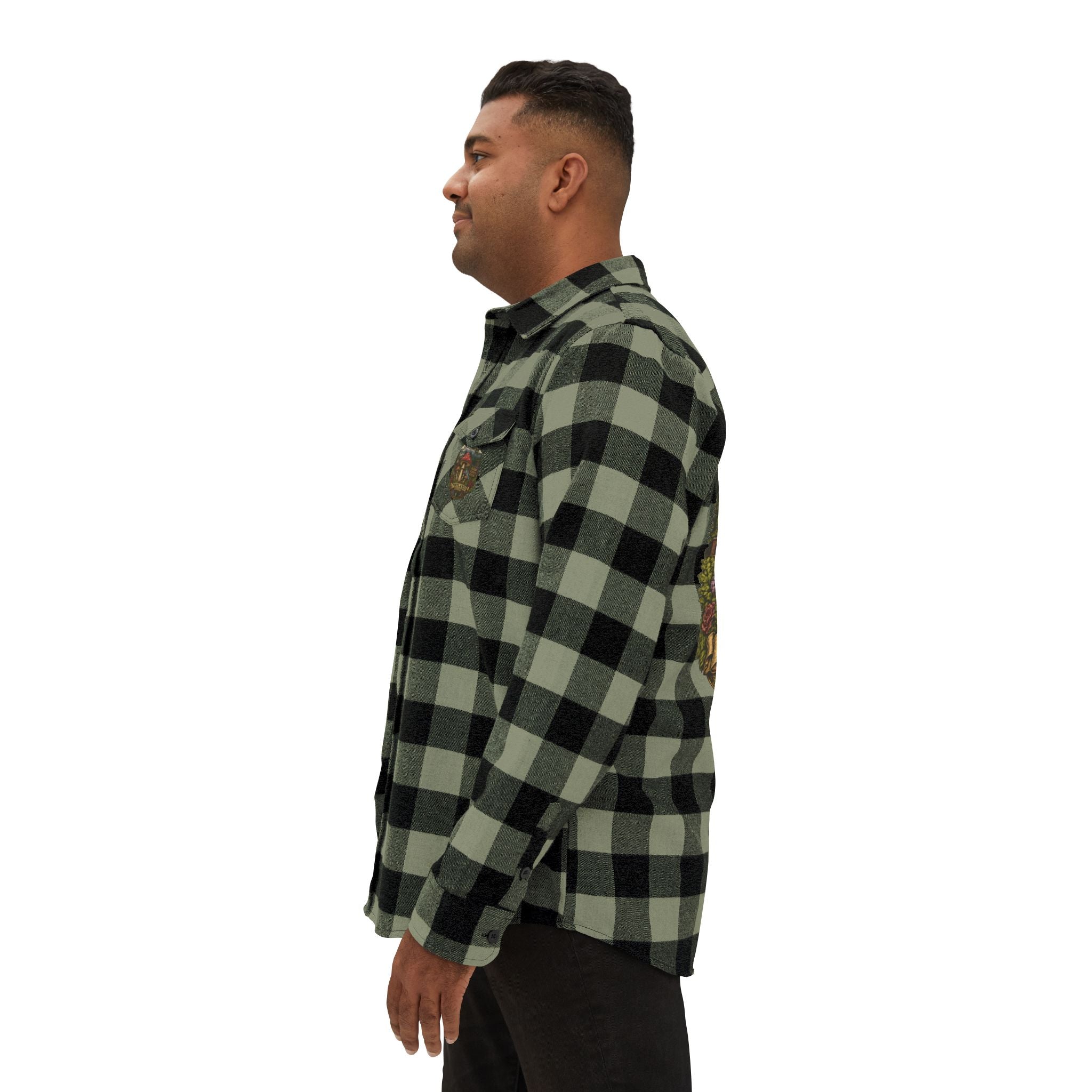 Portland Mushroom Flannel Shirt — Vintage Forest Plaid Button-Up