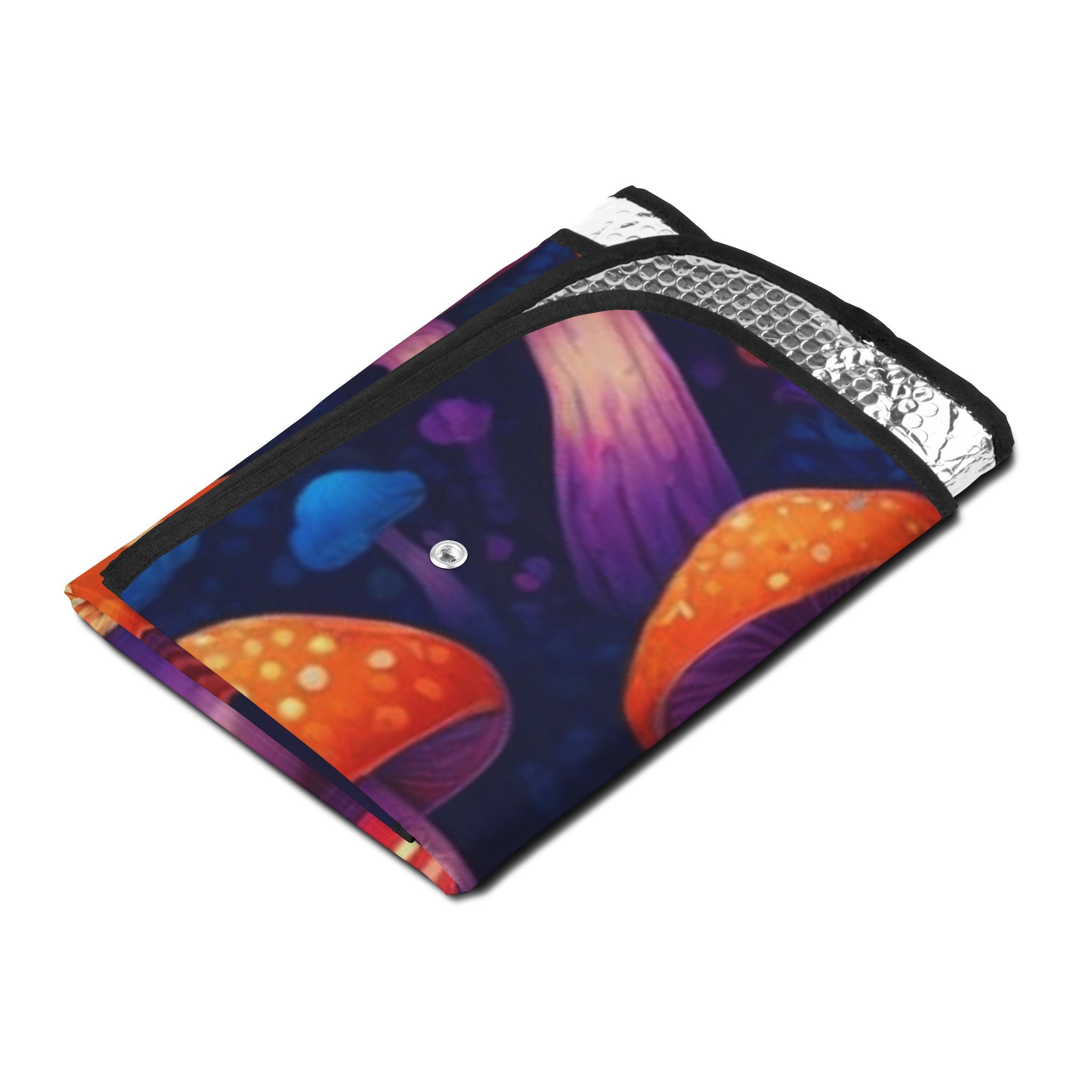Psychedelic Mushroom Car Sun Shade — Colorful UV-Blocking Windshield Cover