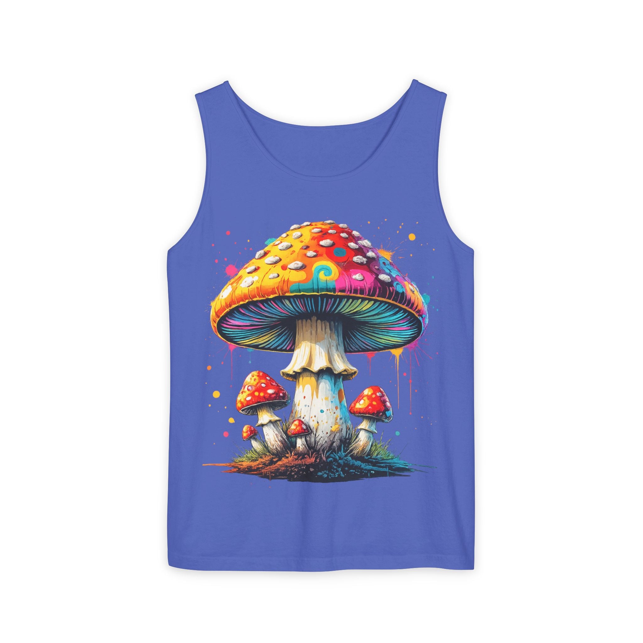 City: Portland Mushroom Graphic Tank Top — Colorful Psychedelic Fungi Design