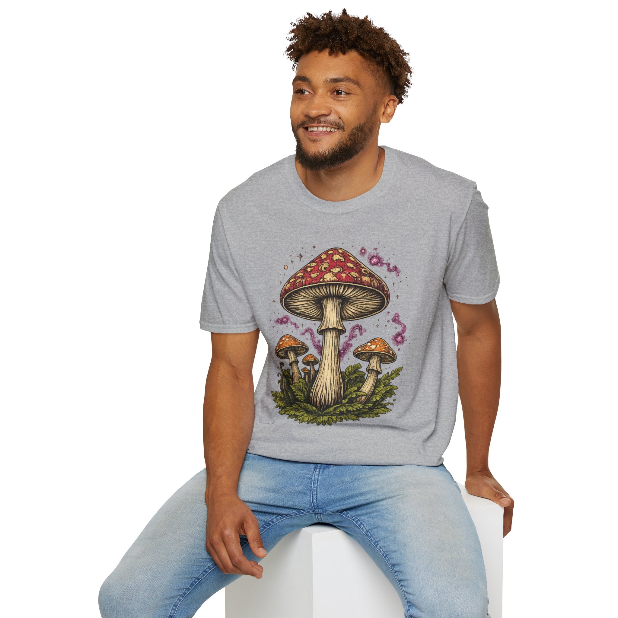 City: Portland Mushroom Magic T-Shirt — Vintage Red Toadstool Illustration