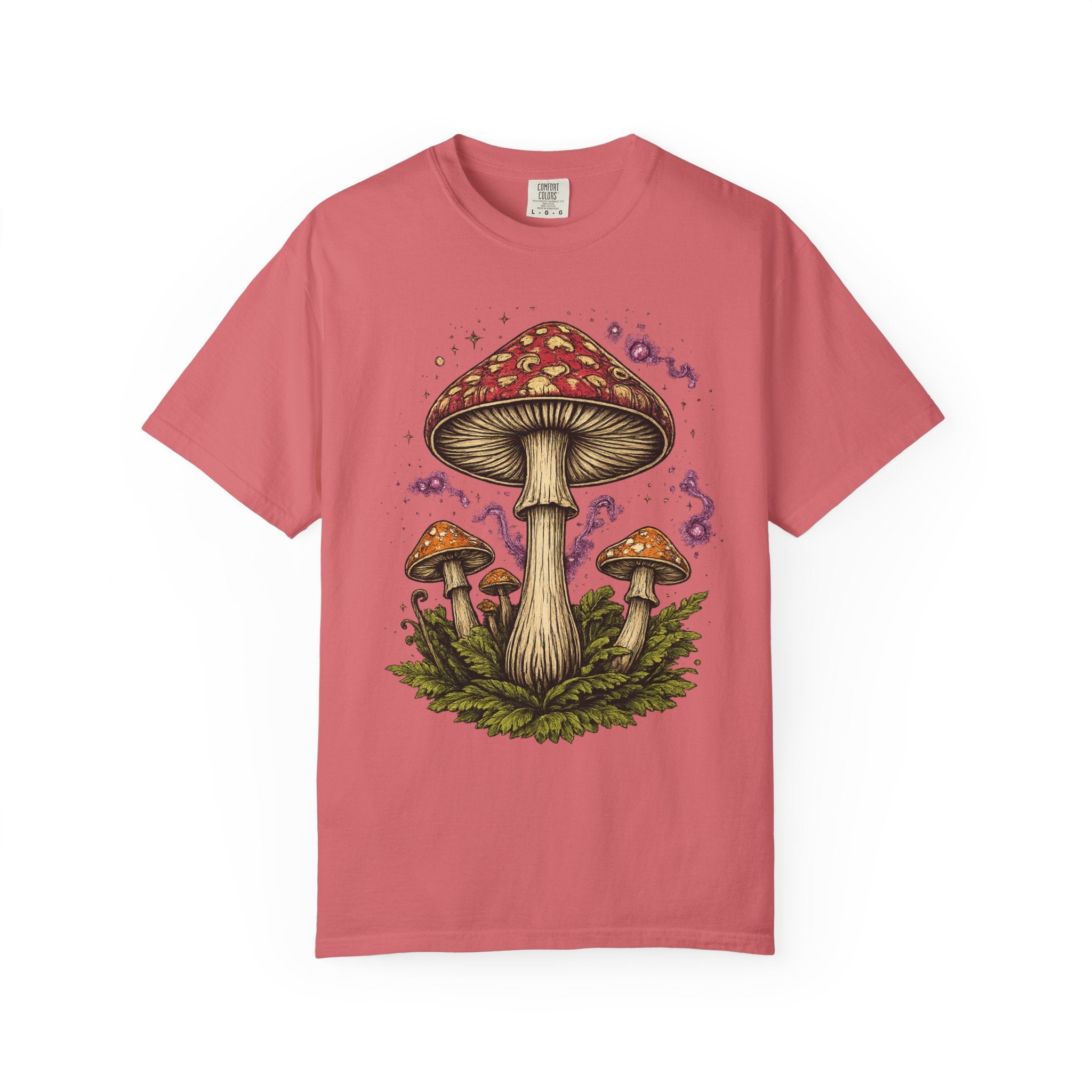 City: Portland Mushroom Graphic T-Shirt — Vintage Forest Amanita Design