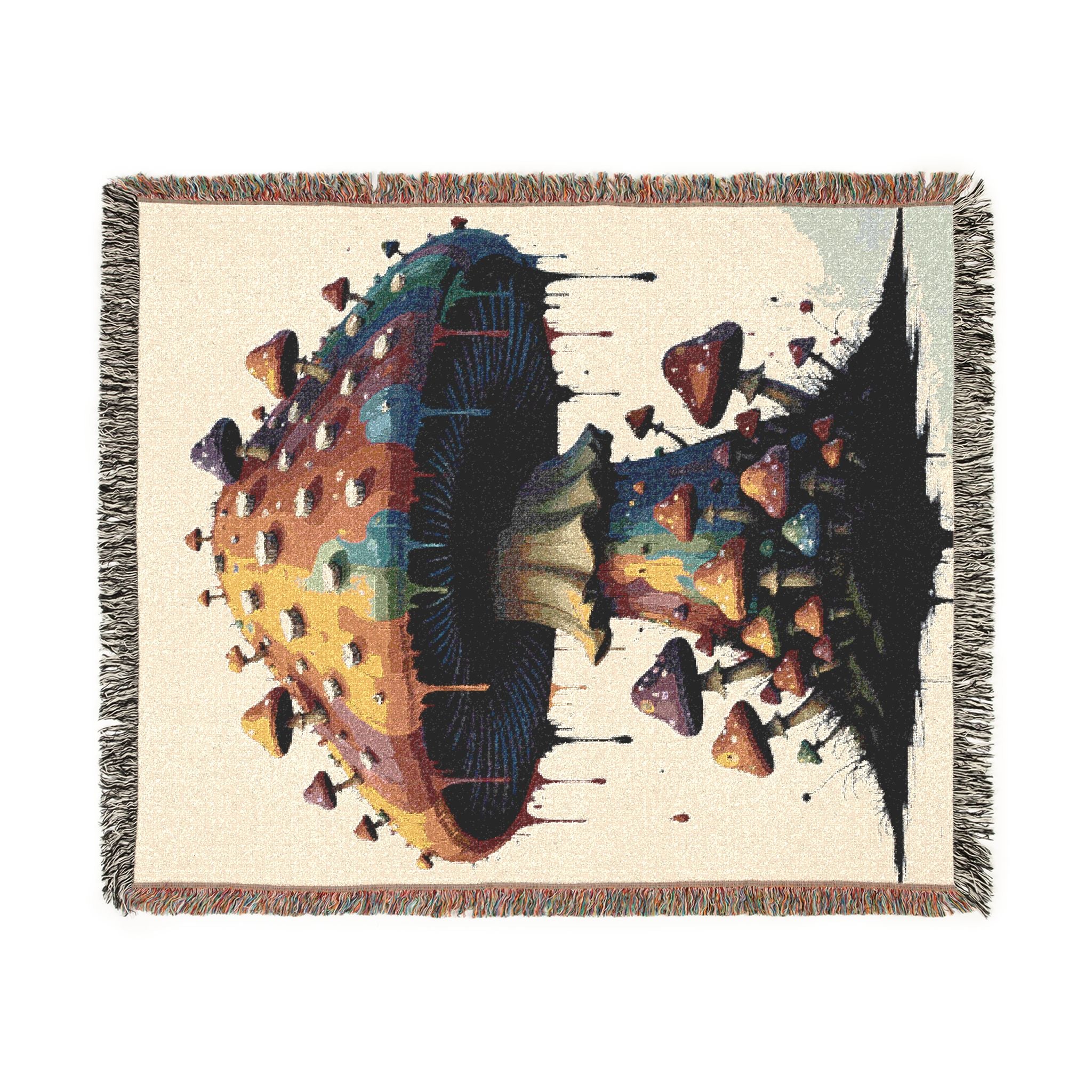 Woven Blanket — Surreal Floating Island Tapestry Throw