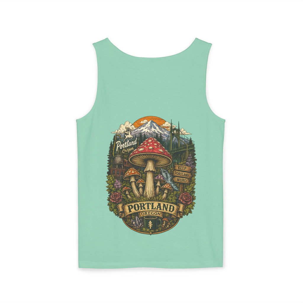 City: Portland Mushroom Tank Top — Psychedelic Forest Graphic Tank