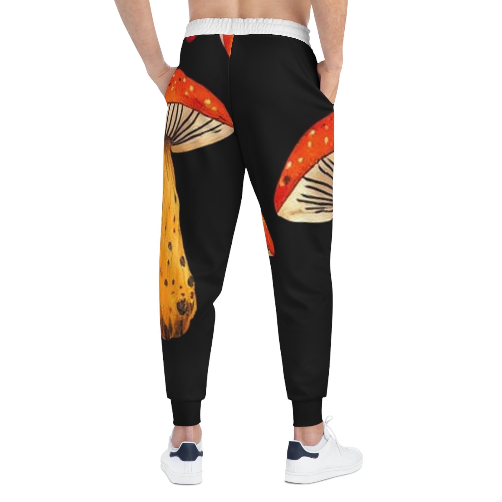 Red Toadstool Mushroom Joggers — Psychedelic Forest AOP Athletic Pants
