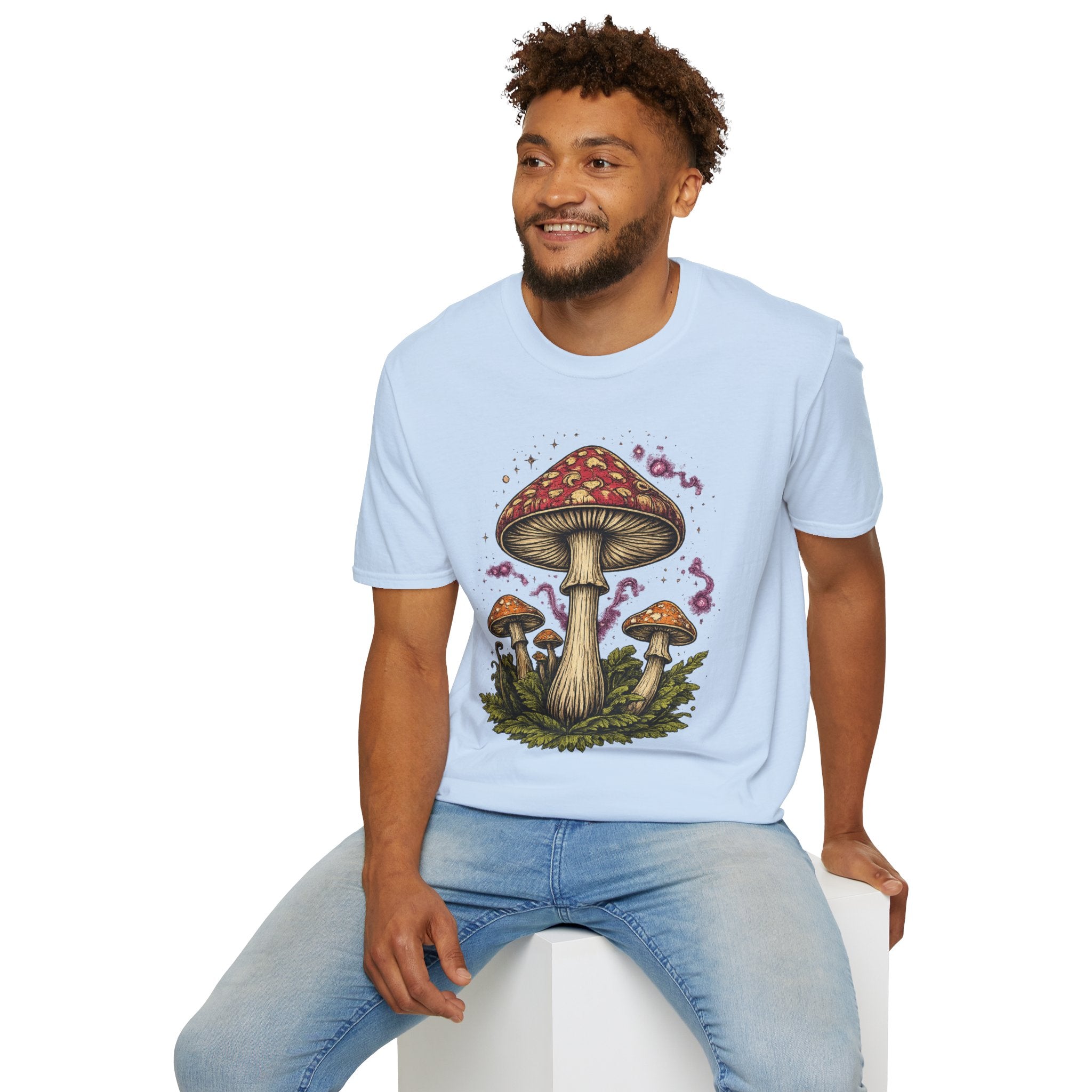 City: Gresham Psychedelic Mushroom Graphic T-Shirt — Red Amanita Illustration