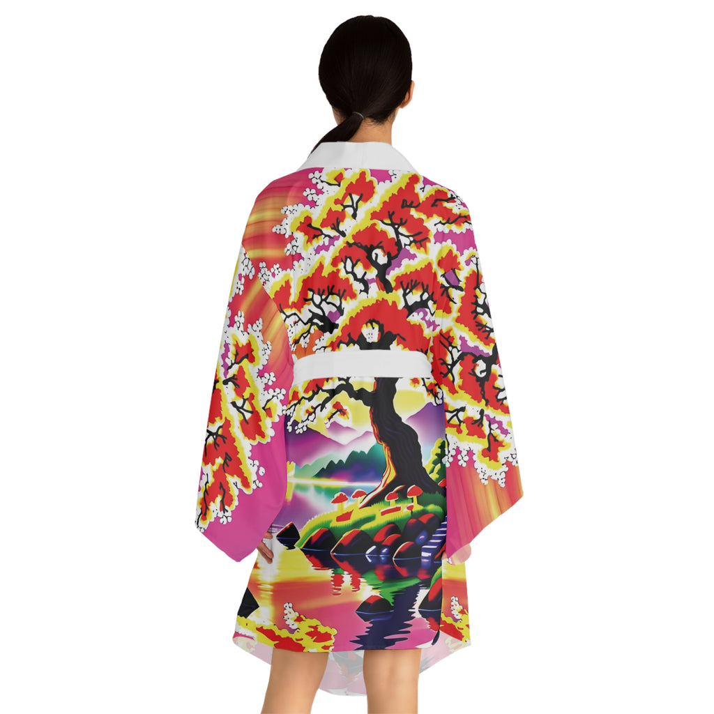 Kimono Robe: Sunset Sakura Kimono Robe