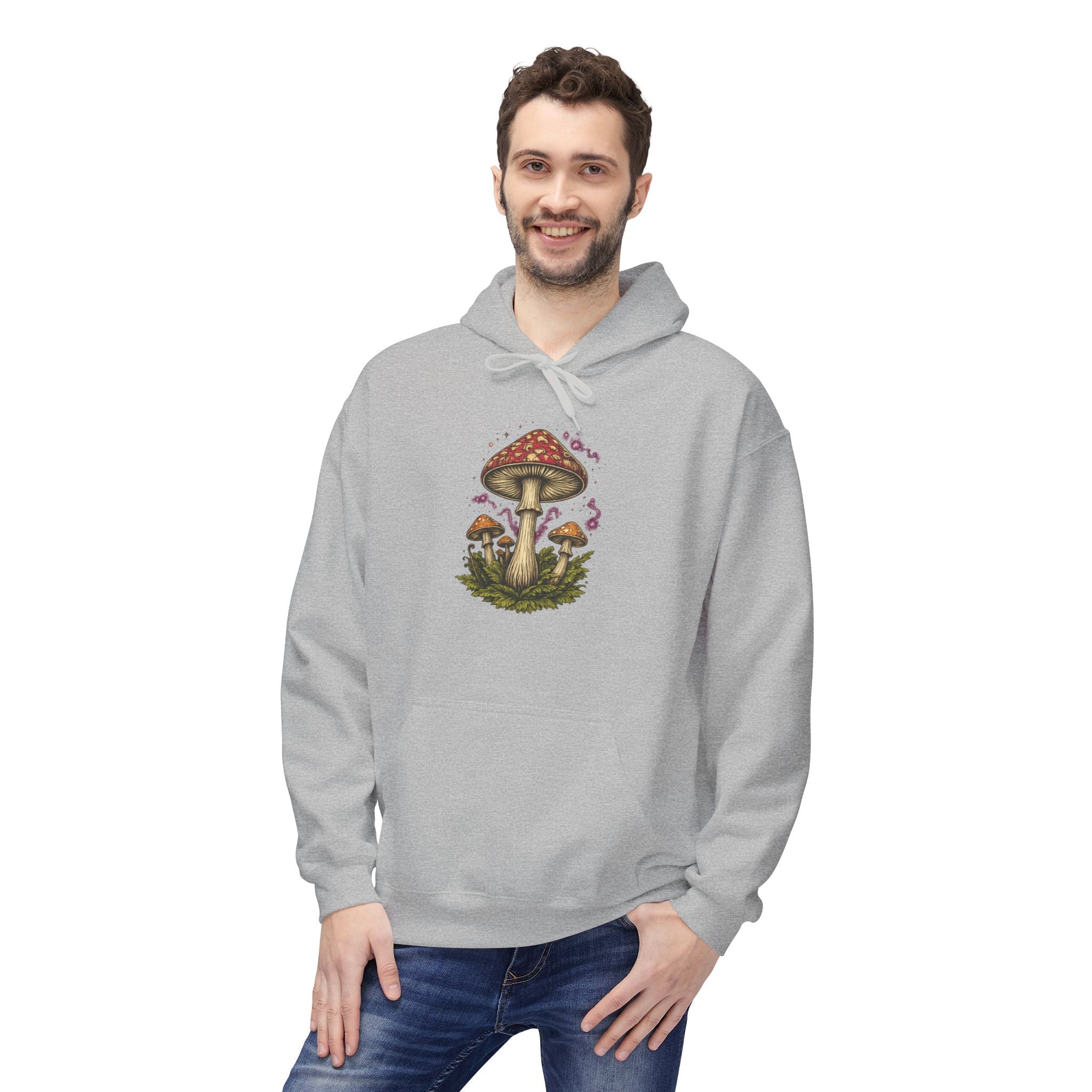 Mushroom Art Hoodie — Botanical Foraging Graphic Pullover