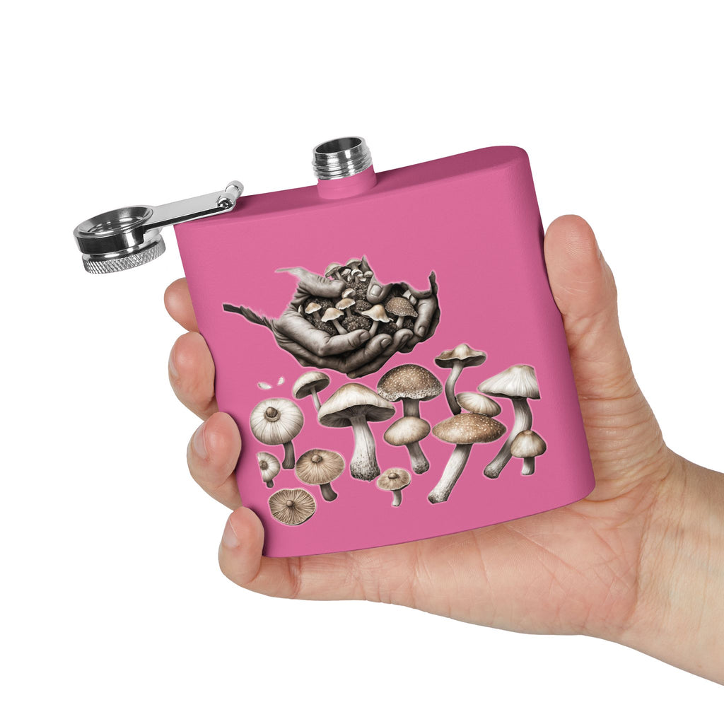 Hands of the Harvest Flask – Hold the Magic of Nature Stainless Steel Flask, 6oz