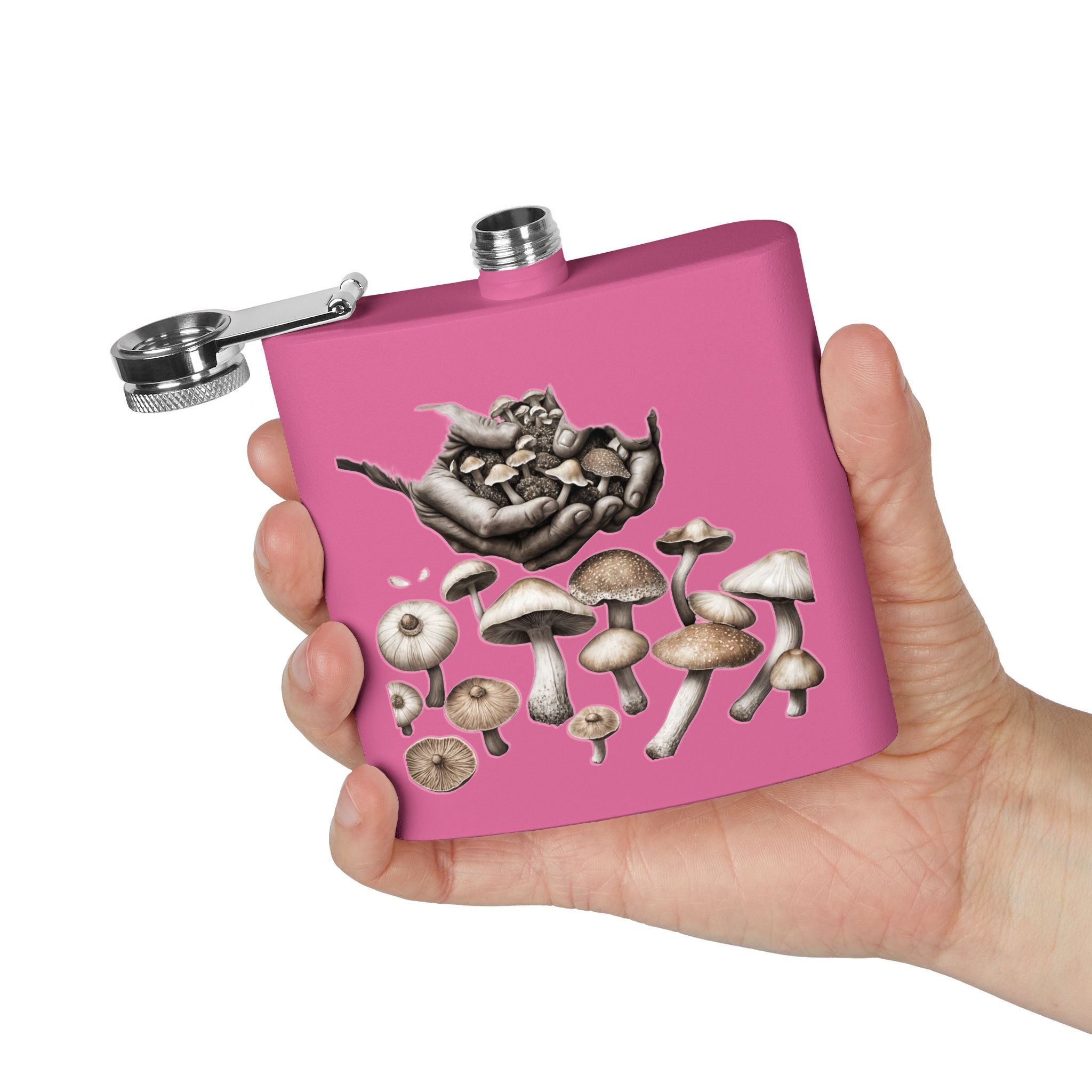 Hands of the Harvest Flask – Hold the Magic of Nature Stainless Steel Flask, 6oz