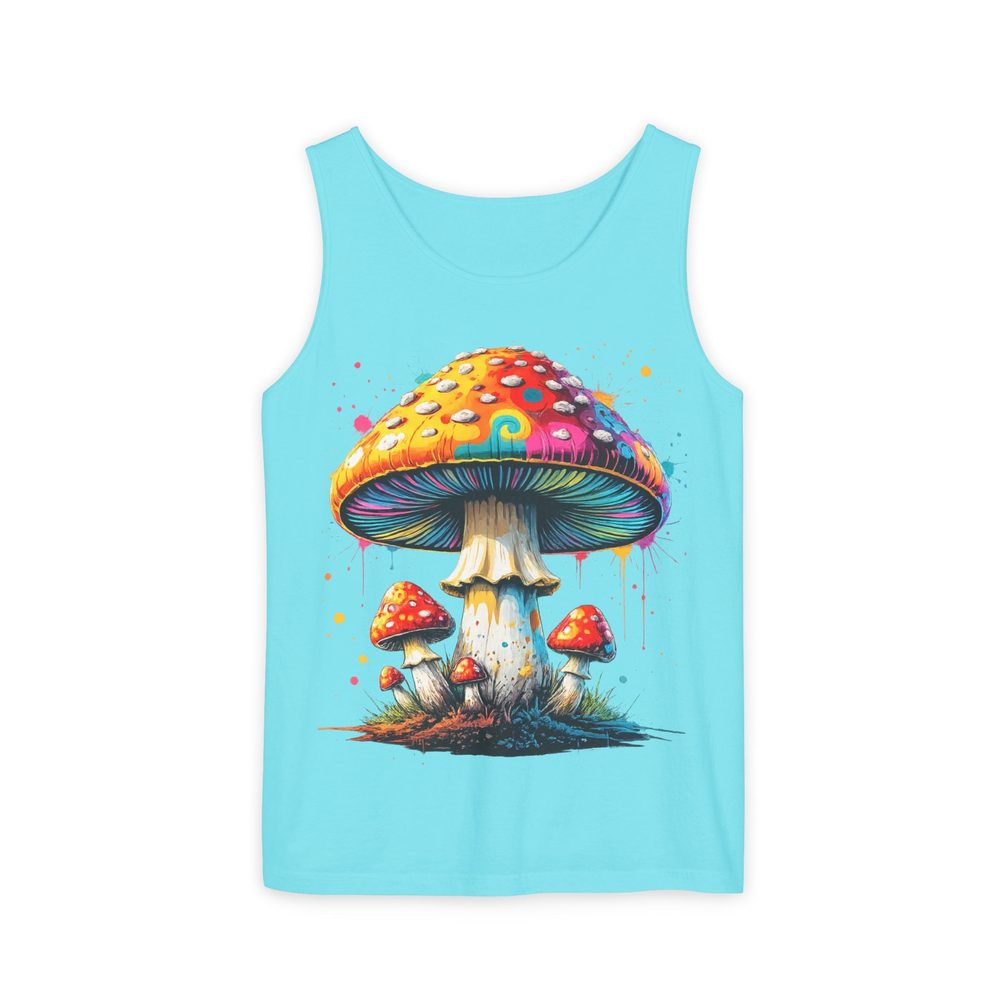 City: Portland Mushroom Graphic Tank Top — Colorful Psychedelic Fungi Design